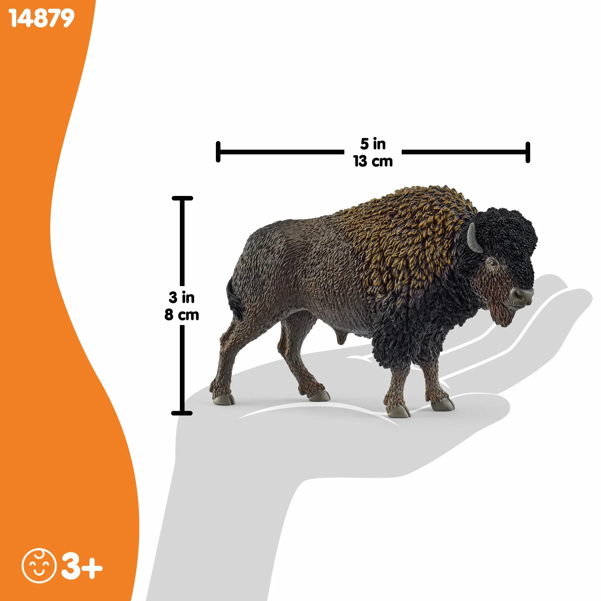 schleich WILD LIFE | Bizon 14879 | realistyczna figurka zwierzęcia | zabawka edukacyjna i do zoo | idealny prezent dla chłopców i dziewczynek | dekoracja na urodziny | od 3 lat | 13 x 4 x 8 cm
