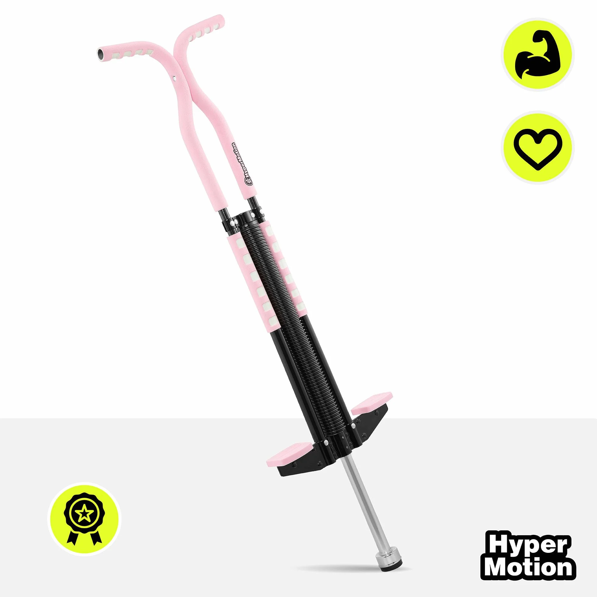 HyperMotion Skoczek POGO dla Dzieci 9–14 Lat, Urządzenie Treningowe do 50 kg, 2,35 kg, System Sprężynowy, Kolor Różowy