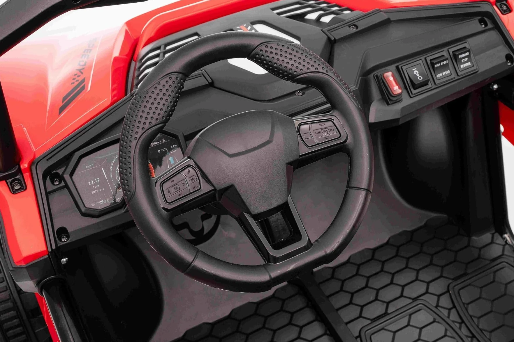 T-REX Ride 4x4 elektryczny samochód dla dzieci, 24 V, 24 V, biały, odtwarzacz MP3 z wejściem USB/AUX, 4 x 4, akumulator litowy, zawieszenie, pilot zdalnego sterowania, oświetlenie LED