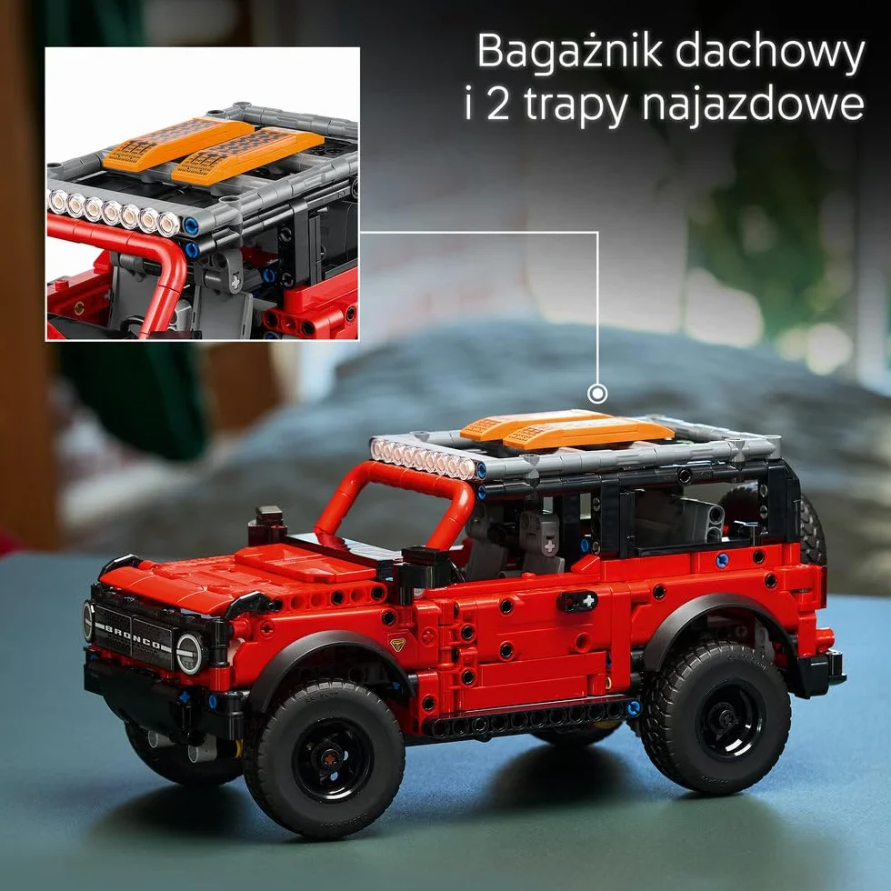 LEGO Technic SUV Ford Bronco, model samochodu do składania dla 9-latka, zabawka konstrukcyjna dla chłopców, dziewczynek i fanów motoryzacji, pomysł na prezent dla dziecka i ozdoba do pokoju 42213