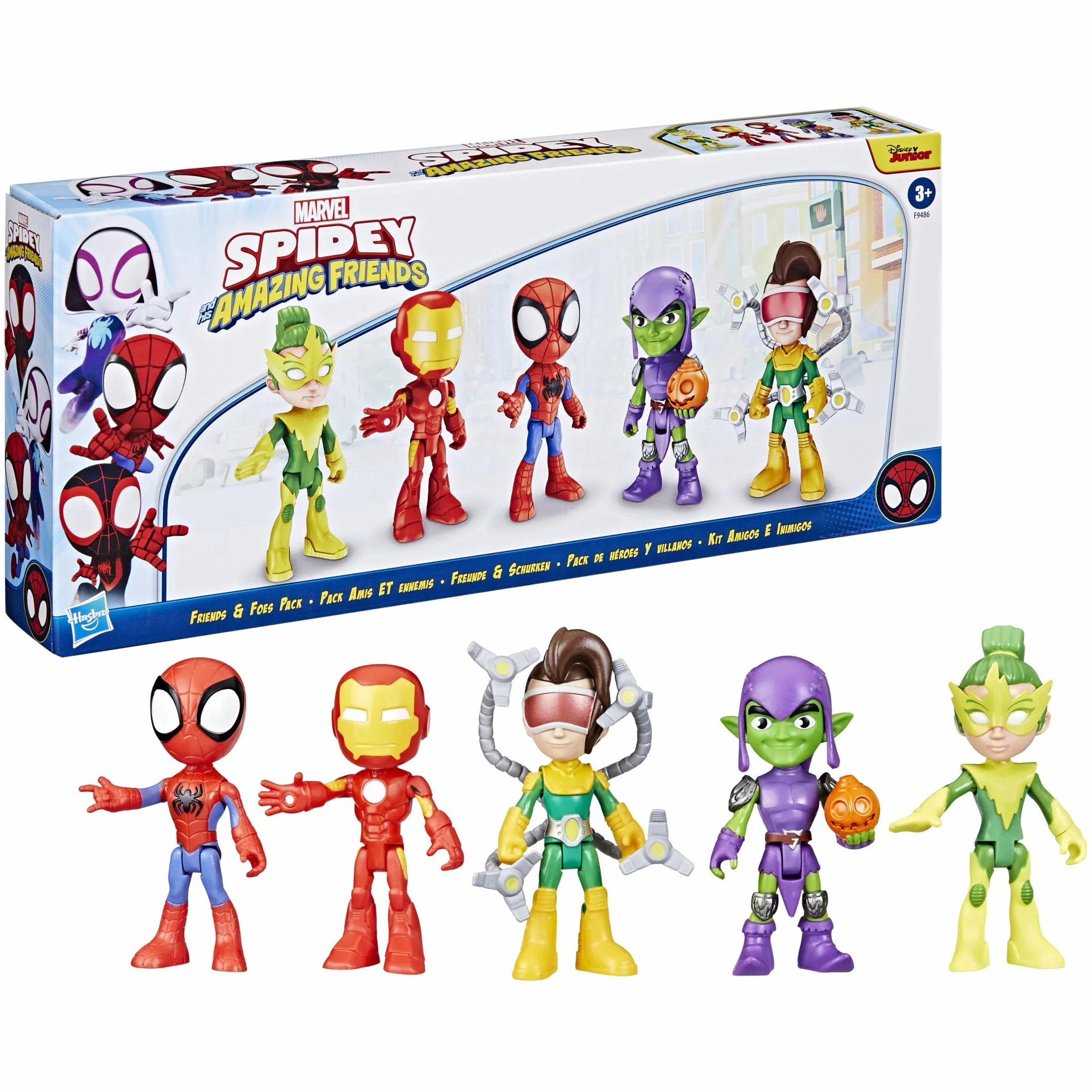 SPIDEY AND HIS AMAZING FRIENDS Pakiet przyjaciół i przeciwników z serialu ""Spidey i super-kumple"" Marvela, zestaw figurek
