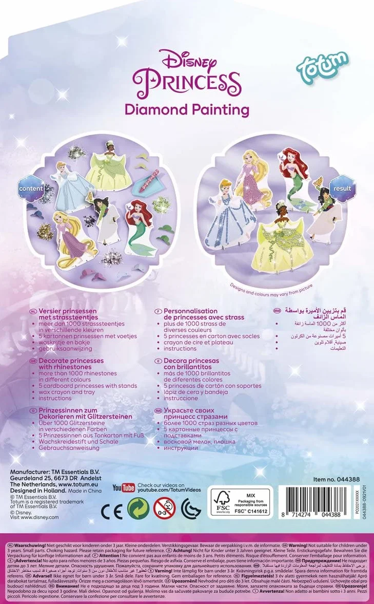 Totum Disney Princess Zestaw Do Malowania Diamentowego