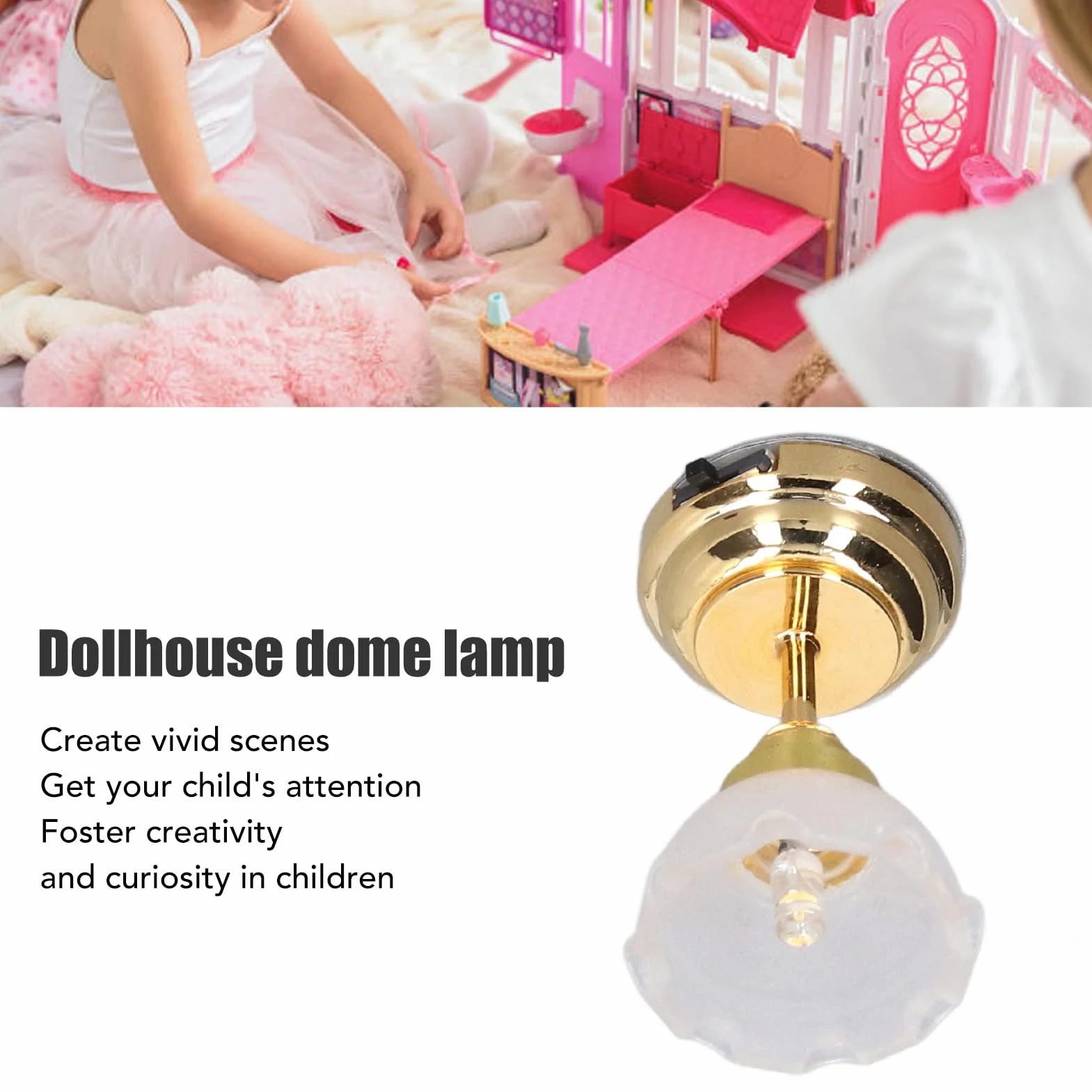 Miniaturowa Lampa Sufitow, Lampa do Domku dla Lalek z Oświetleniem LED, Oświetlenie do Domku dla Lalek na Baterie, Zestaw do Samodzielnego Montażu Miniaturowego Domku dla Lalek