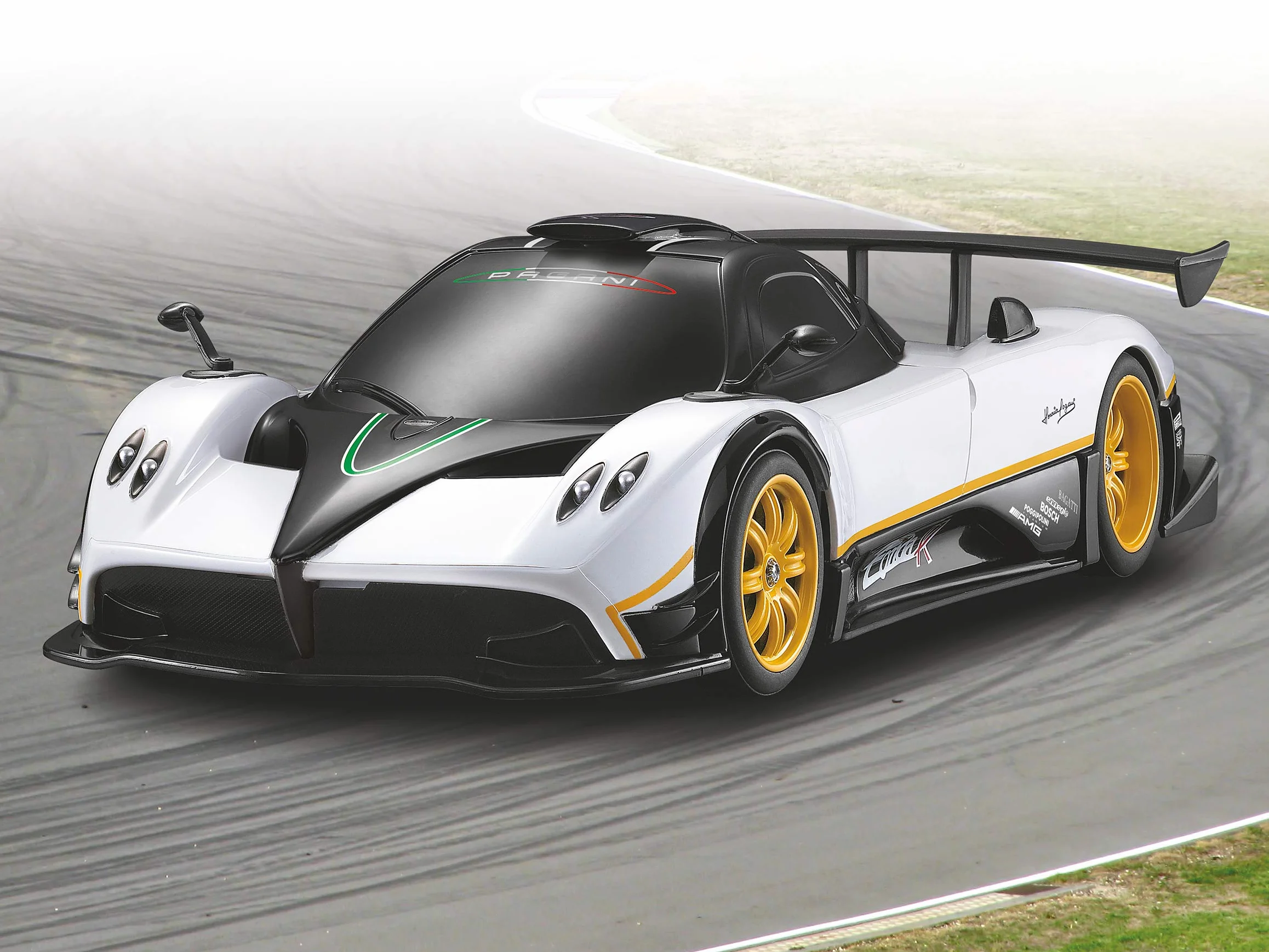 Jamara 405143 – Pagani Zonda R 1:24 biały 40 MHz – samochód RC, oficjalnie licencjonowany, do 1 godz. czasu jazdy, ok. 7 kph, odpowiada oryginalnemu wnętrzu, wysoka jakość wykończenia