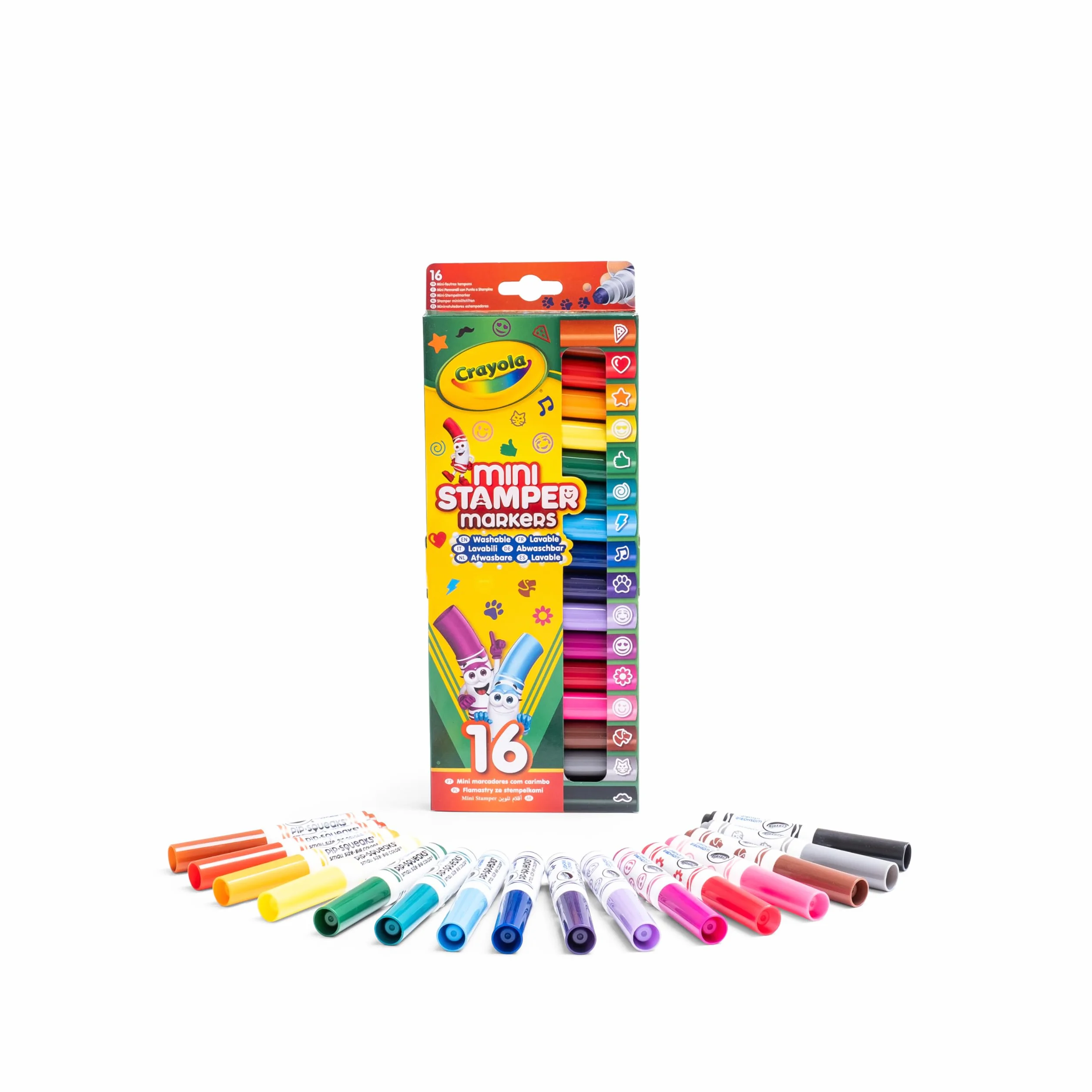 CRAYOLA 16 zmywalnych markerów ze stemplem Pip Squeaks różne kolory od 3 lat