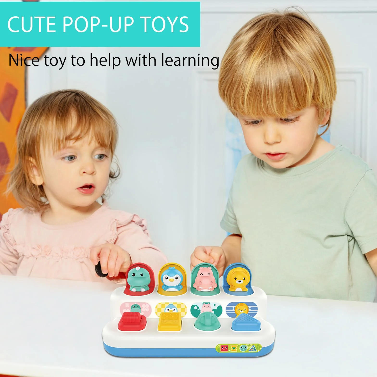 Pop up Baby Zabawka od 12 miesięcy, Montessori Zabawka od 1 roku Zabawka motoryczna od 6 miesięcy Wczesny rozwój Przyczyna & skutek Zabawka edukacyjna Niemowlęce prezenty na Wielkanoc Chłopiec