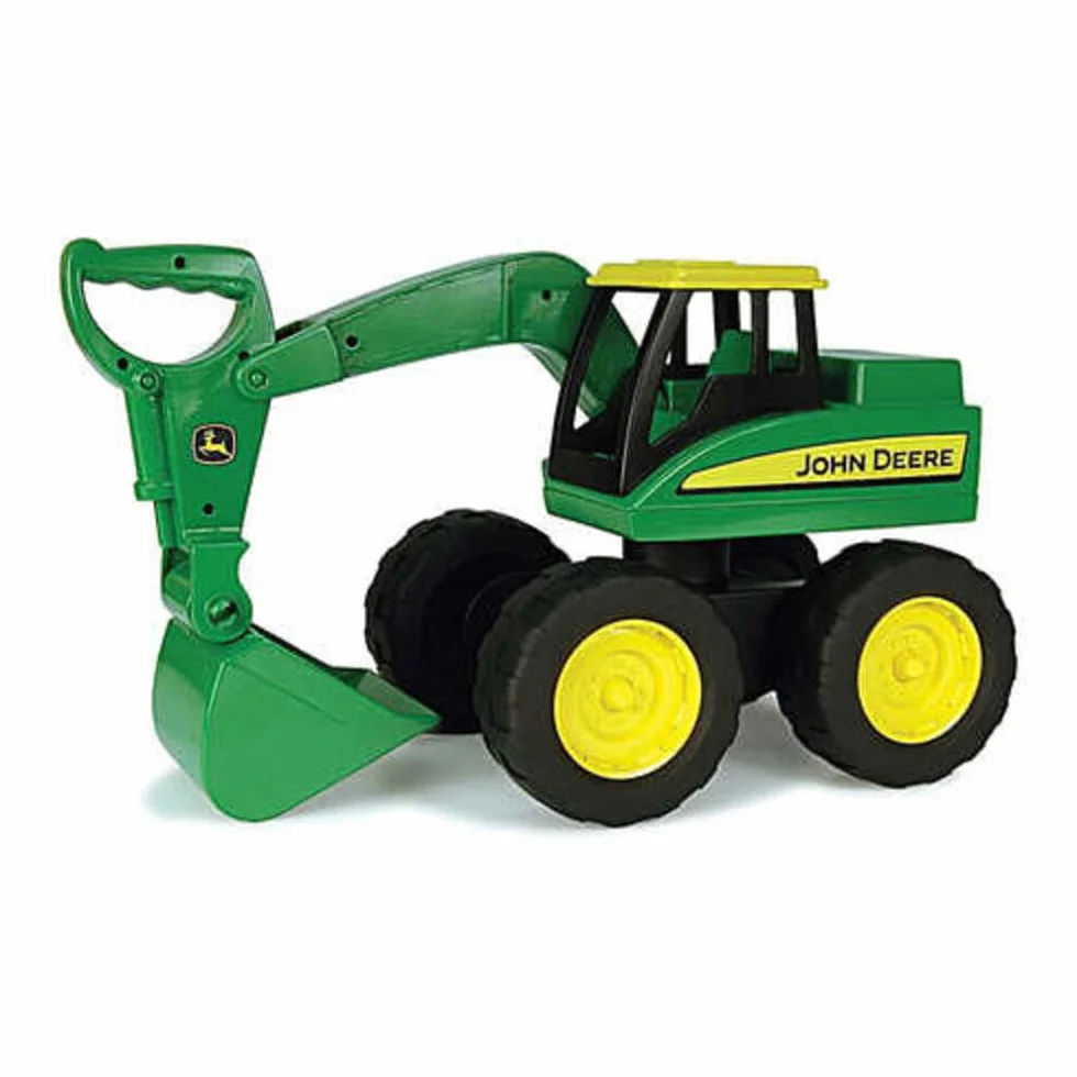 Traktor zabawkowy John Deere Big Scoop w kolorze zielonym, stabilna i wytrzymała zabawka dla dzieci koparka z tworzywa sztucznego do piaskownicy, do zabawy i zbierania, od 3 lat, dla dzieci samochody, zabawka dla chłopców