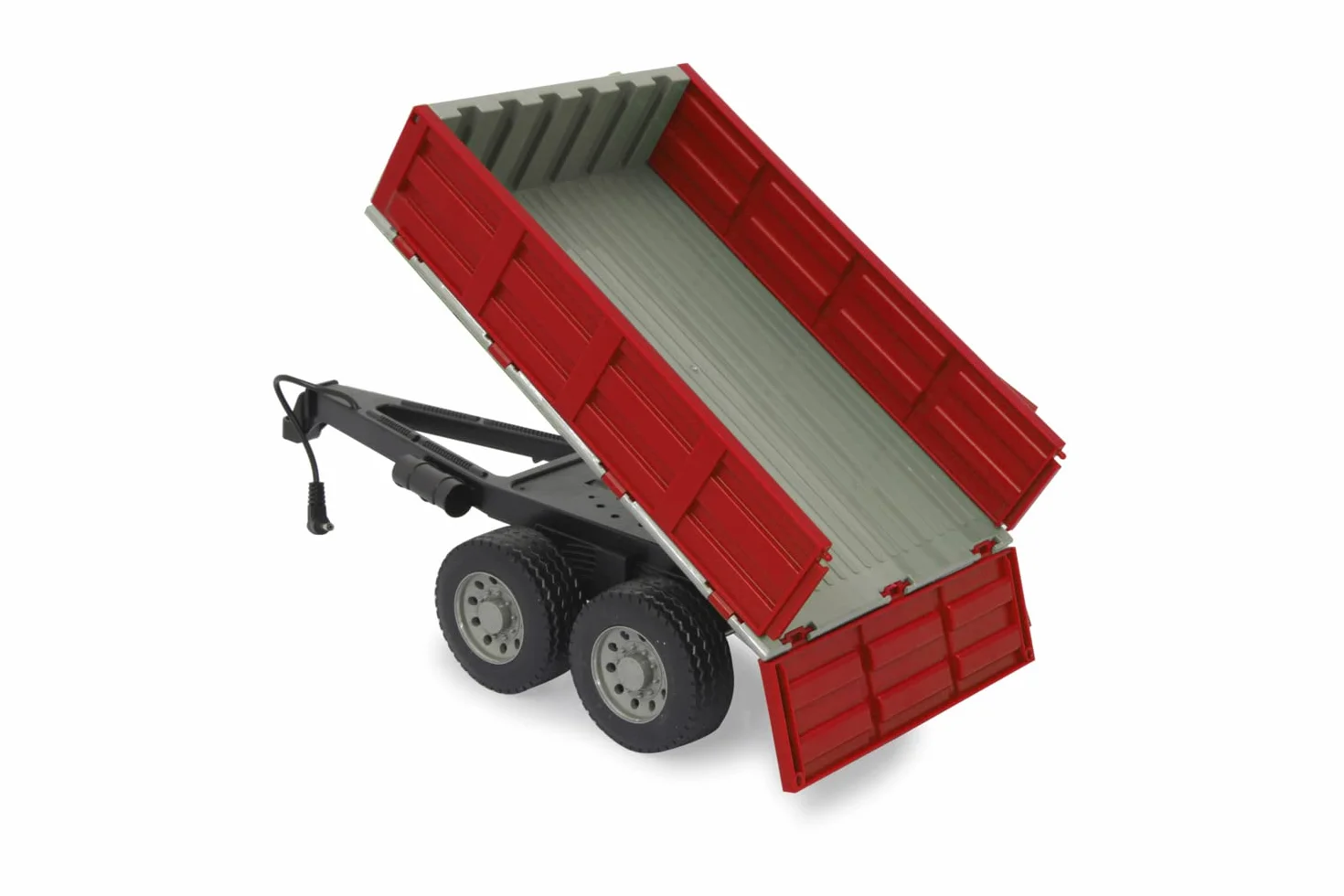 JAMARA 413108 - wywrotka do traktora RC 1:16 - zdalnie sterowane wgłębienie uchylne w górę/w dół, hak holowniczy z przodu, składane ściany pokładowe, czerwony