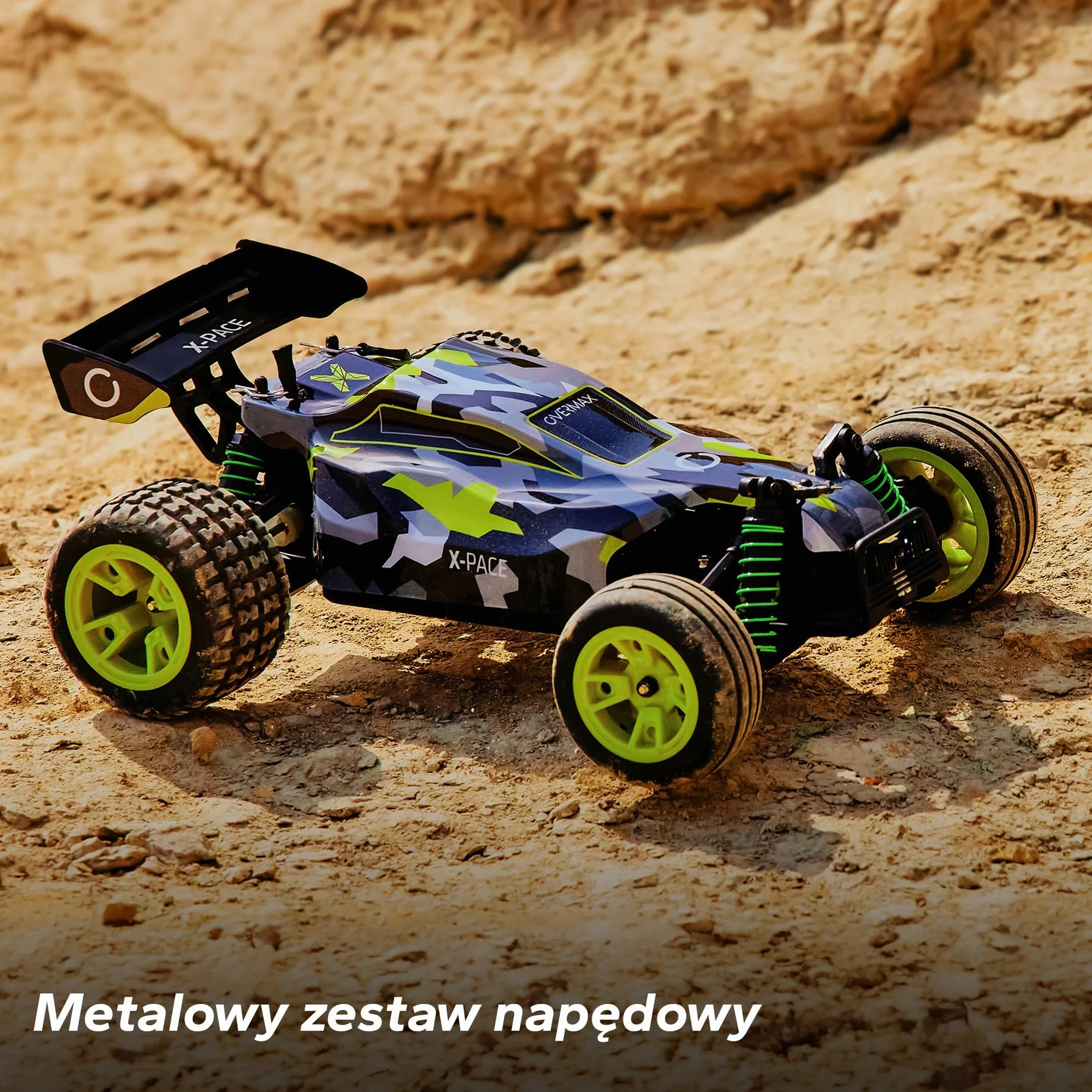 OVERMAX X-Pace 4x4 Samochód Zdalnie Sterowany 1:18 45km/h 100m Bateria Li-ion 850mAh LED