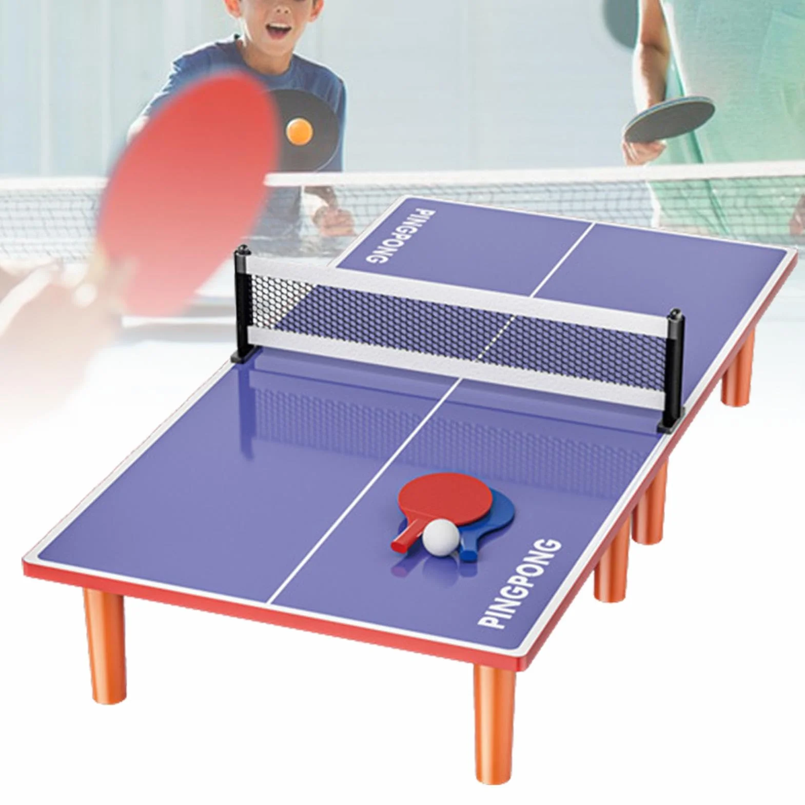 Small Ping Pong Table Set, Compact Ping Pong Table, Foldable Ping Pong Table, Weatherproof Stable Table Tennis Tables, Multi Games Table, Easy To Use, Portable for Kids Adults Game Rooms