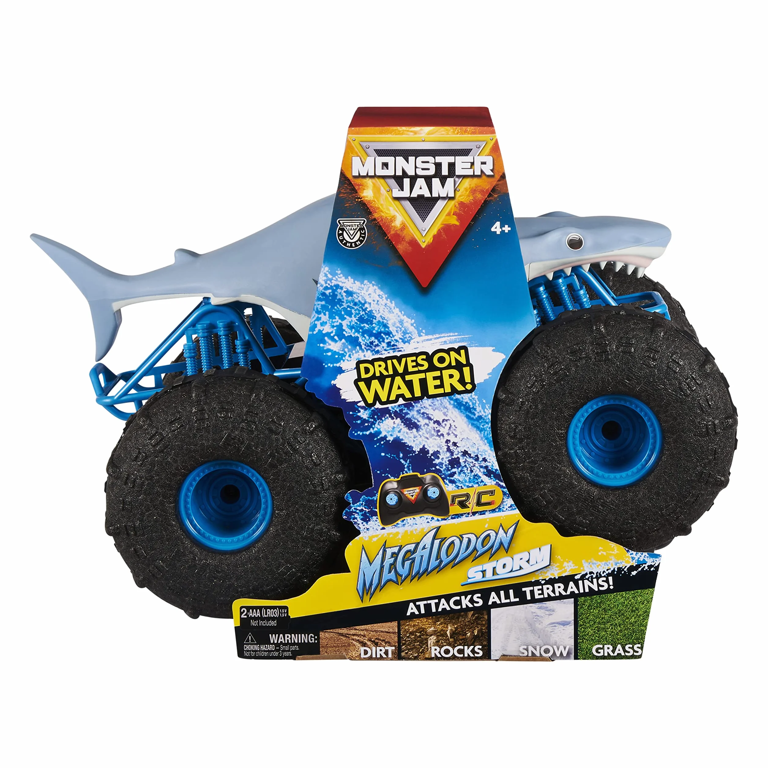 Monster Jam 6056227 Megalodon Storm Zdalnie Sterowany Pojazd, Wielokolorowy, Skala 1:15