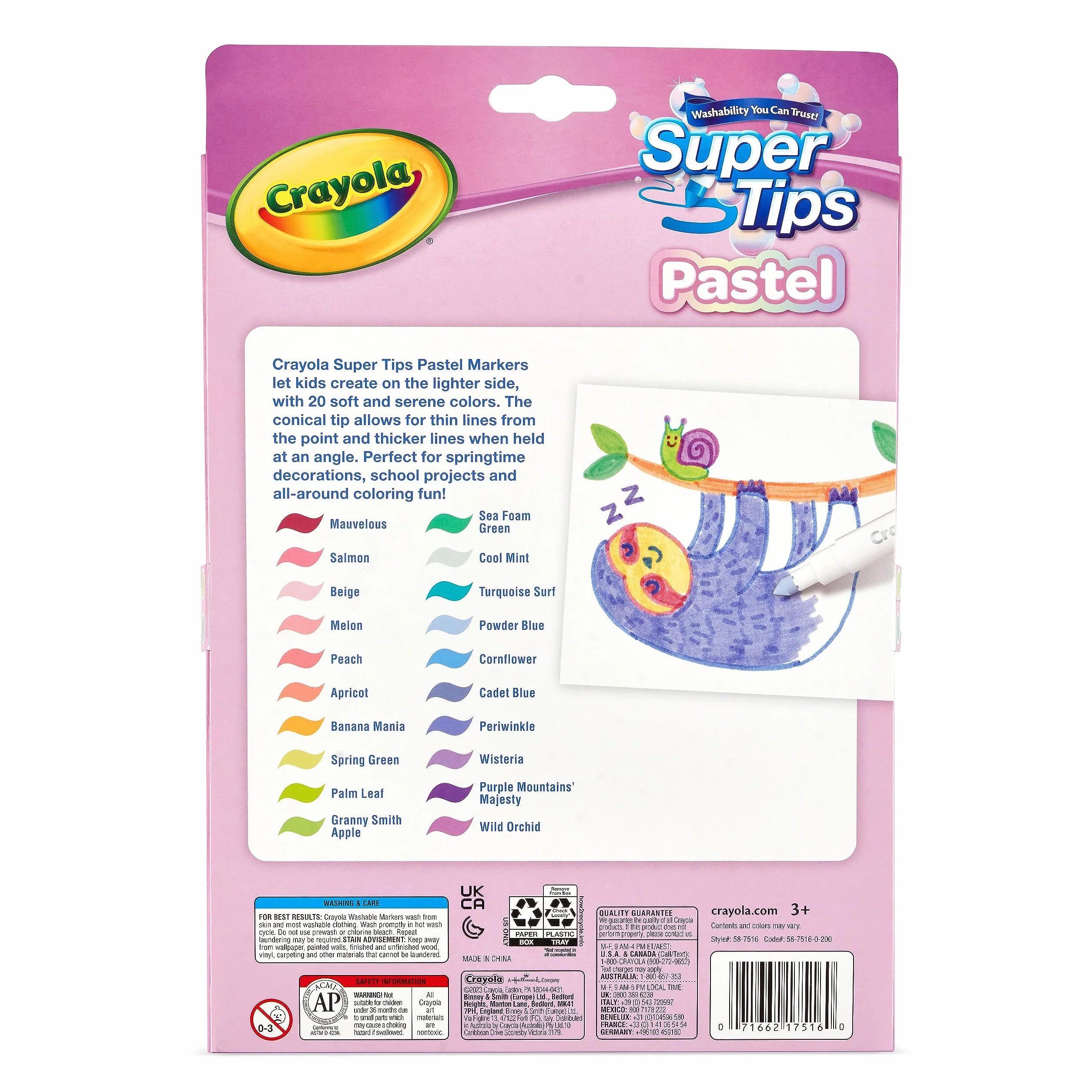 Crayola Super Tips Marker, Wielokolorowy, 20 Sztuk