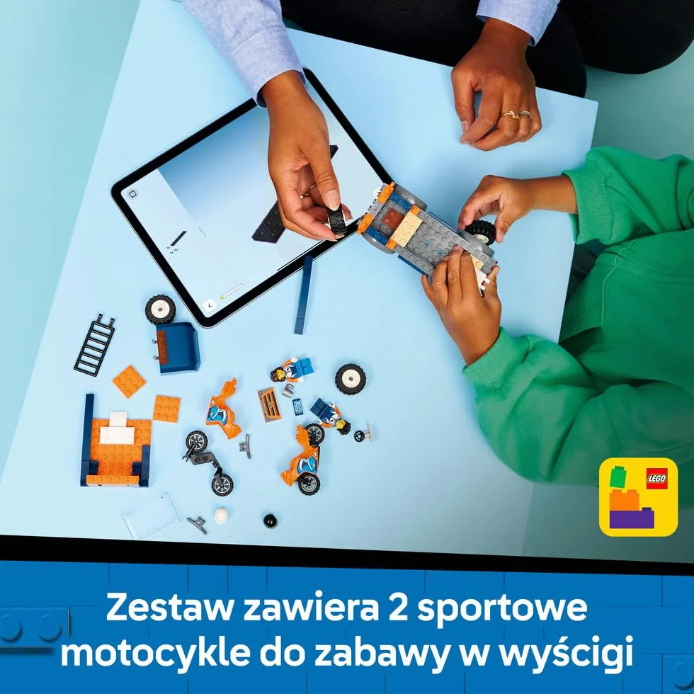LEGO City Laweta dla motocykli 60491 klocki dla dzieci z minifigurkami