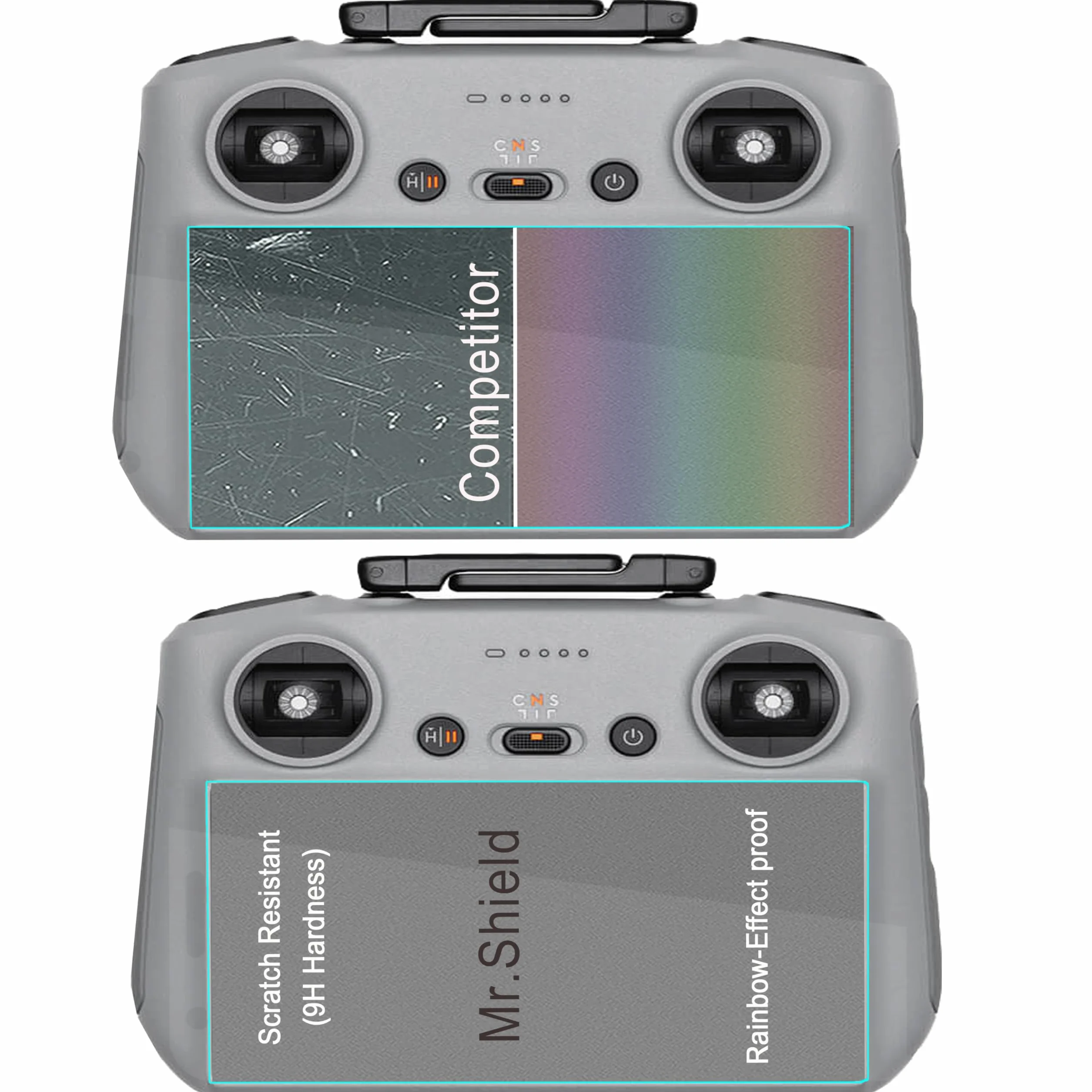 Mr.Shield Ochraniacz Ekranu do DJI RC 2 For DJI Air 3 RC 2 / Mini 4 Pro Remote Controller, [3 Sztuki] Film Szkło Hartowane 9H, Odporny na Zarysowania, HD Przejaśniać