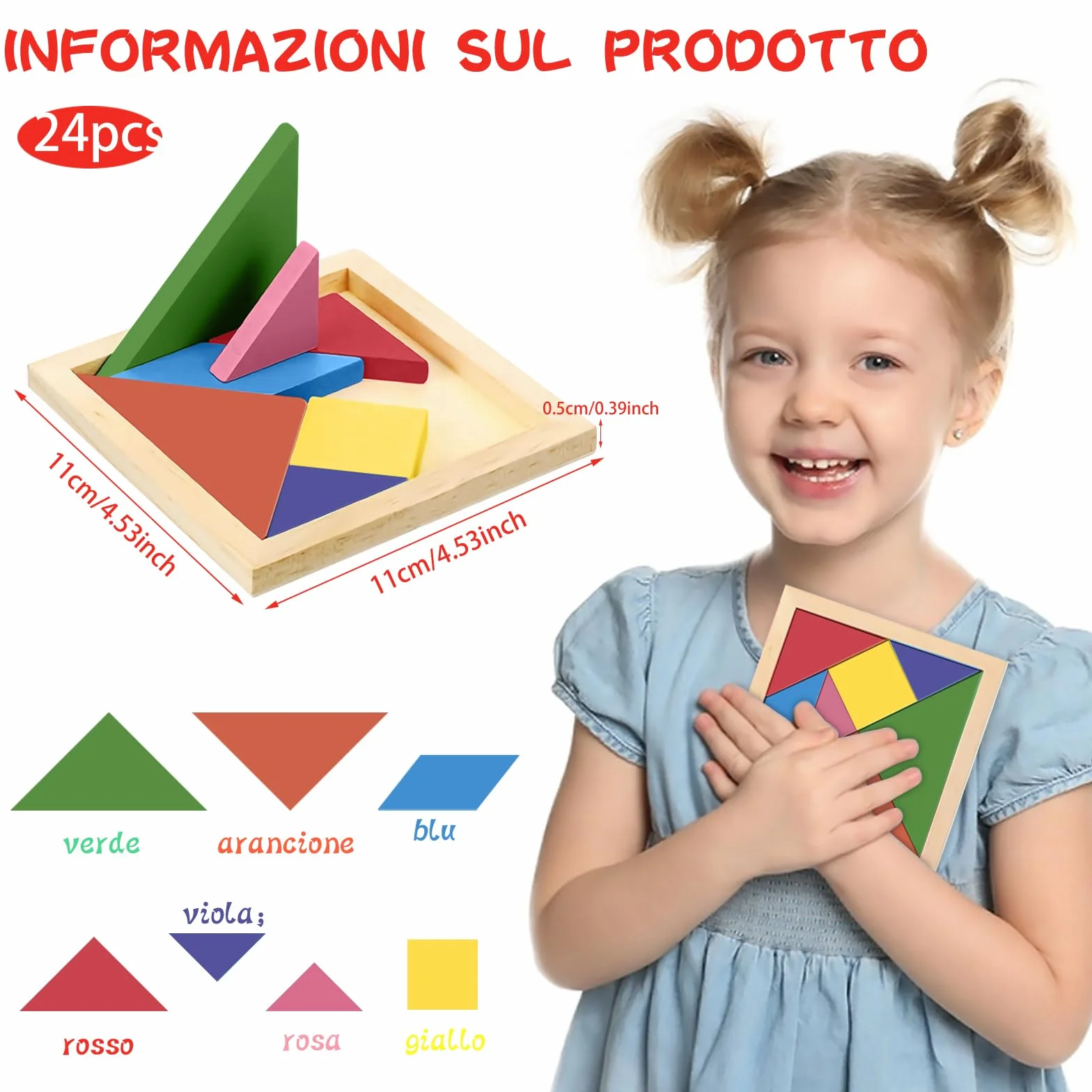 Tangram zestaw 24 gadżetów na urodziny dziecka, prezenty urodzinowe dla dzieci, fantastyczna gra logiczna, Tangram puzzle, prezenty dla dzieci