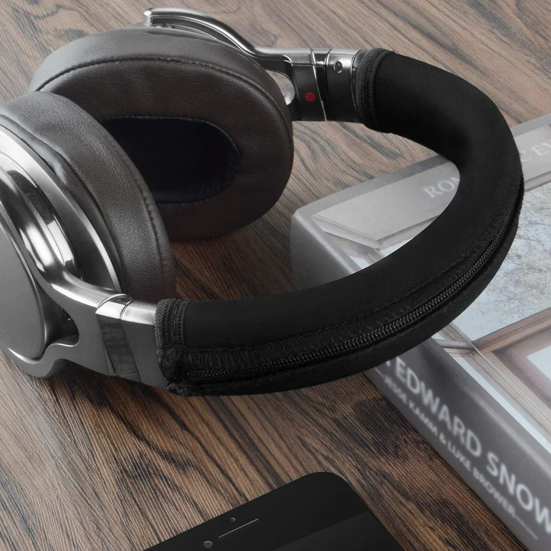 Geekria Flex materiałowa osłona na pałąk słuchawkowy kompatybilna z Sony MDR-1ADAC/1ABT/1AM2/1R/1RNC/1RBT/1A, zamienny element naprawczy, łatwy montaż DIY (Czarny)
