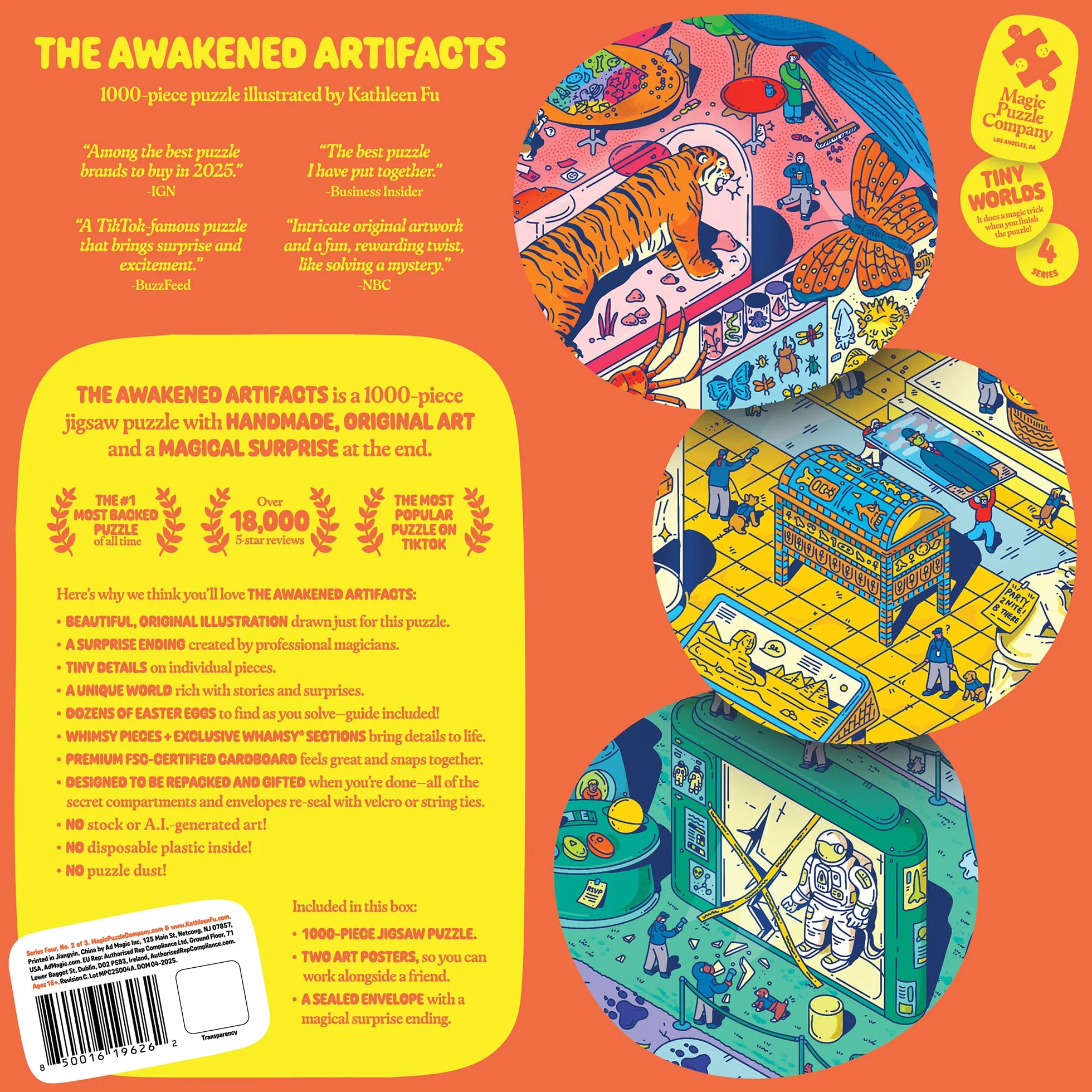 Magic Puzzle Company Zestaw 3 układanek z serii czwarta: Big Rock City, The Awakened Artifacts i The Peckish Pirates, 1000-elementowe puzzle