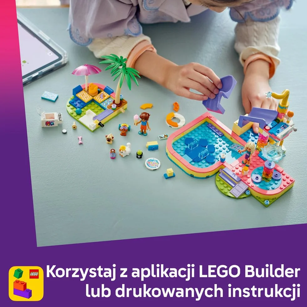 LEGO Friends Frajda w parku wodnym, zabawka konstrukcyjna dla dzieci, 4 zabawkowe zwierzaki i 2 minilaleczki, pomysł na prezent dla dziewczynki lub chłopca od 6 lat 42676