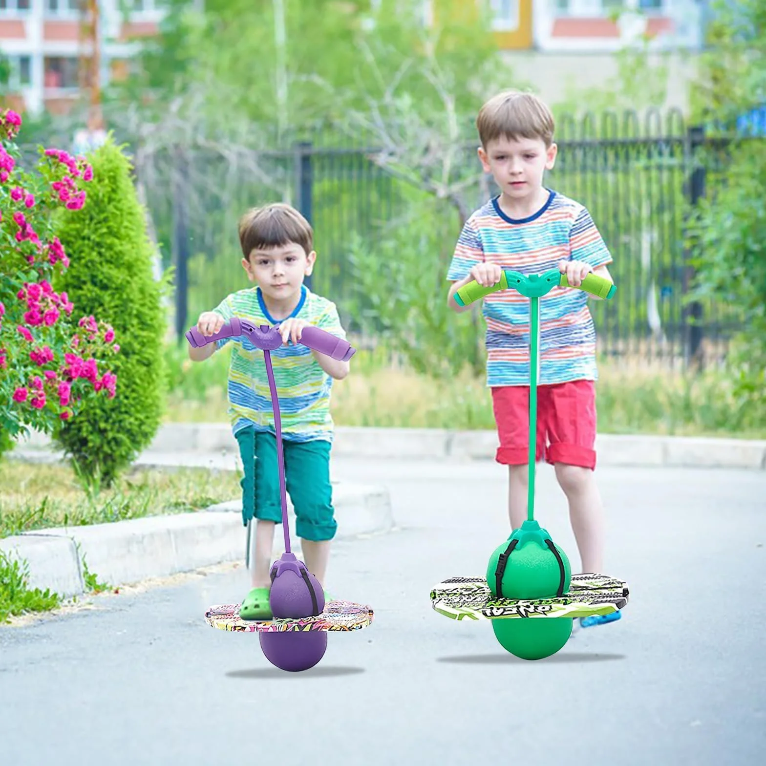 Kijek pogo dla dzieci z uchwytem, nośność 100 kg, sprzęt sportowy do treningu równowagi