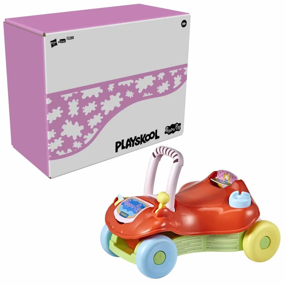 Playskool Step Start Walk N Ride Peppa Pig Zabawka do Pchania i Ciągnięcia, Wielokolorowy, Od 9 miesięcy