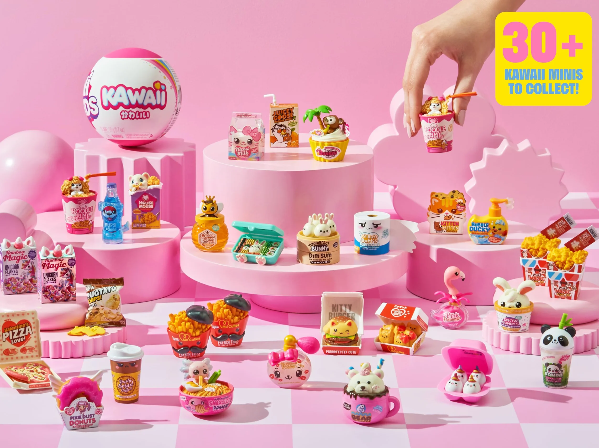 Mini Brands Kawaii Capsule firmy ZURU, Surprise Kawaii kolekcjonerskie minis, opakowanie ślepe, przedmioty kolekcjonerskie o tematyce japońskiej (2 kapsułki)