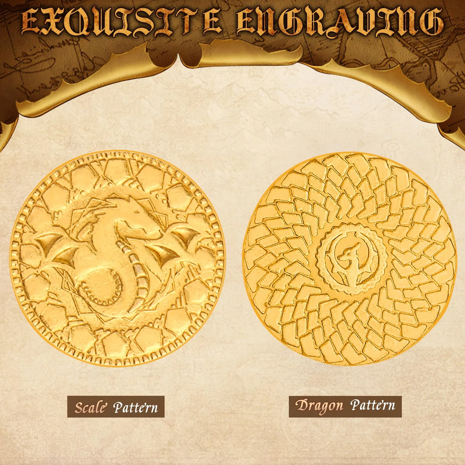 Byhoo 50 szt. DND Fantasy metalowe złote monety i skórzane etui na lochy i smoki nowość stołowe RPG gry planszowe żetony monety skarbów na imprezę gry stołowe akcesoria dodatki średniowieczna gra