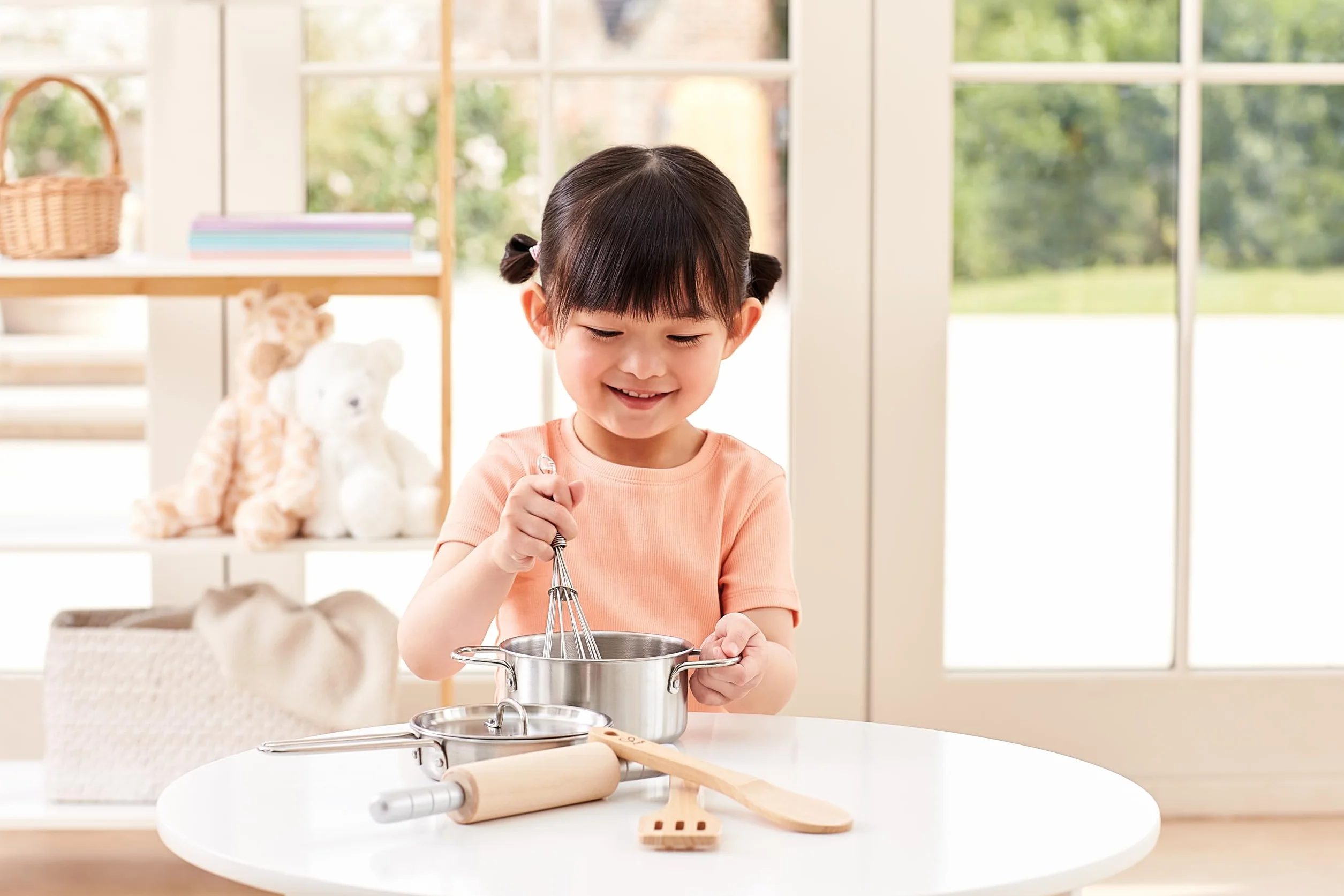 Hape Chef's Cooking Set Wooden Child Safe Kitchen Pots Pans Utensils