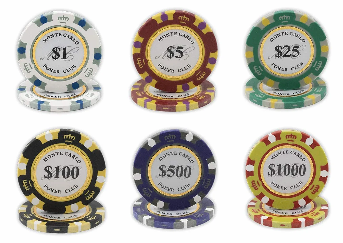 DA VINCI Monte Carlo Poker Club zestaw 500 sztuk 14 gramów 3-tonowych żetonów z ulepszoną aluminiową obudową, 2 talie plastikowych kart do gry, 2 wycięte karty, dealer i ślepe przyciski