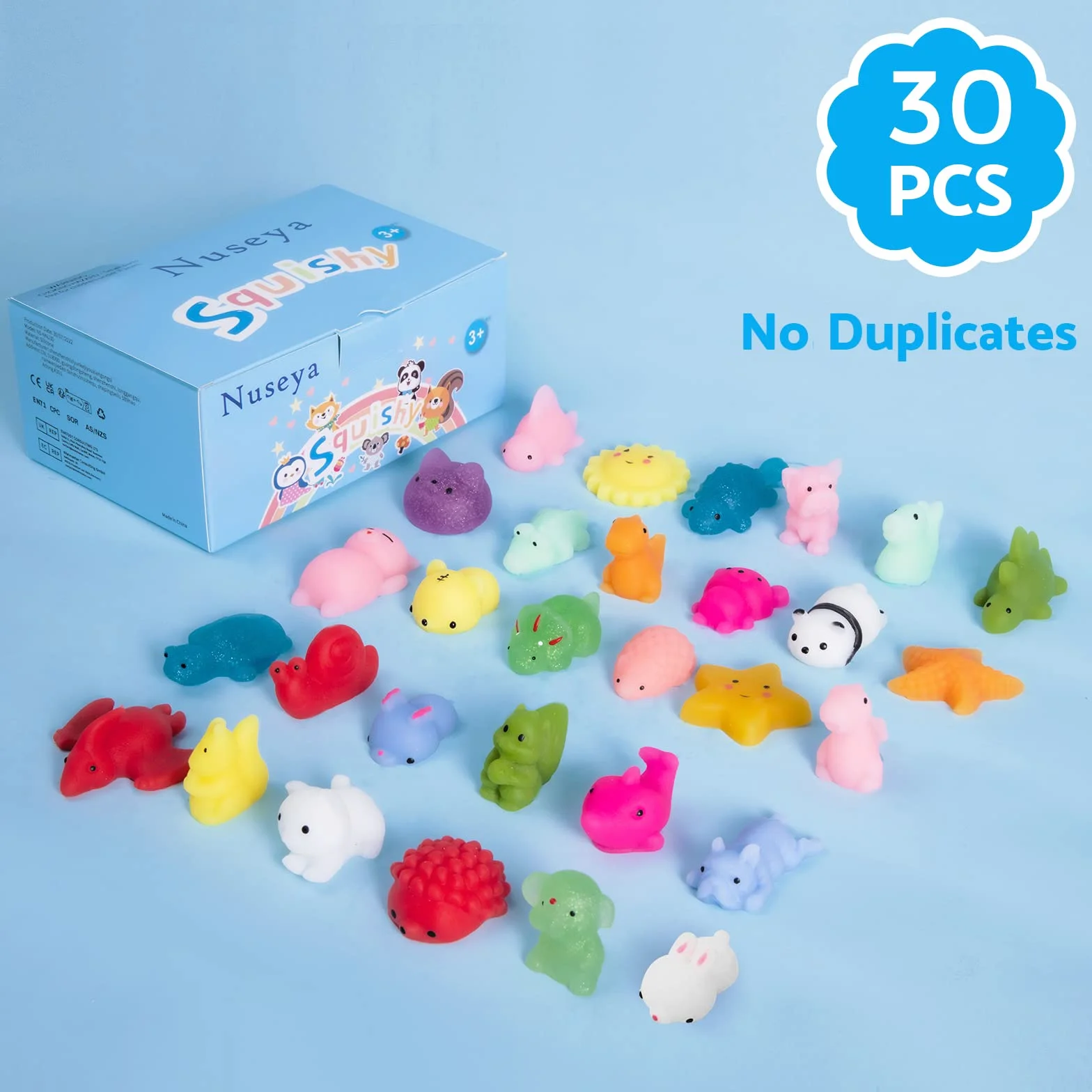 Mochi Squishy Toys 30 szt nie duplikatów luzem Squishy Fidget zabawki na przyjęcie upominki Boże Narodzenie prezent urodzinowy dla dzieci dziewczyny chłopca walentynki Wielkanoc klasa nagrody