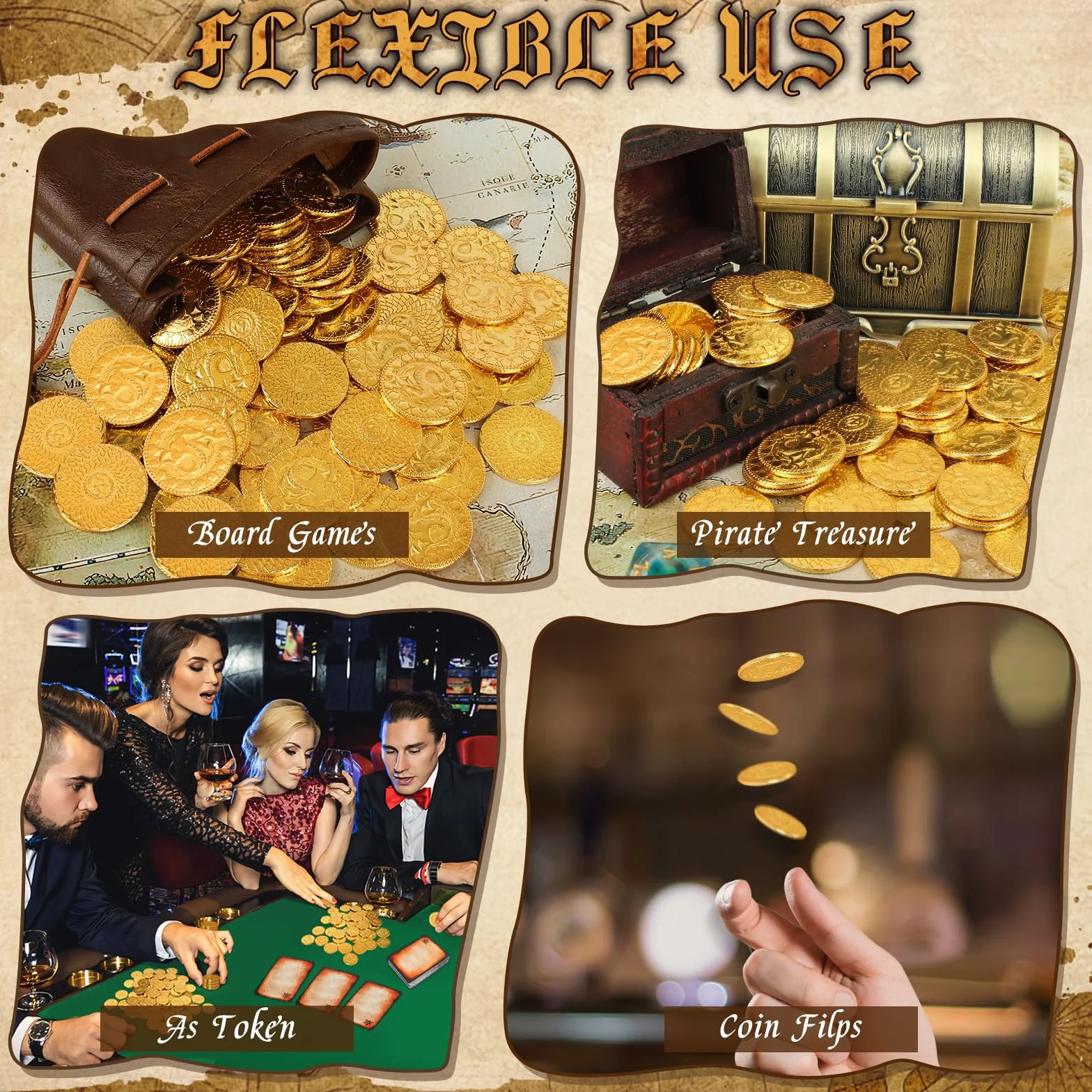 Byhoo 50 szt. DND Fantasy metalowe złote monety i skórzane etui na lochy i smoki nowość stołowe RPG gry planszowe żetony monety skarbów na imprezę gry stołowe akcesoria dodatki średniowieczna gra