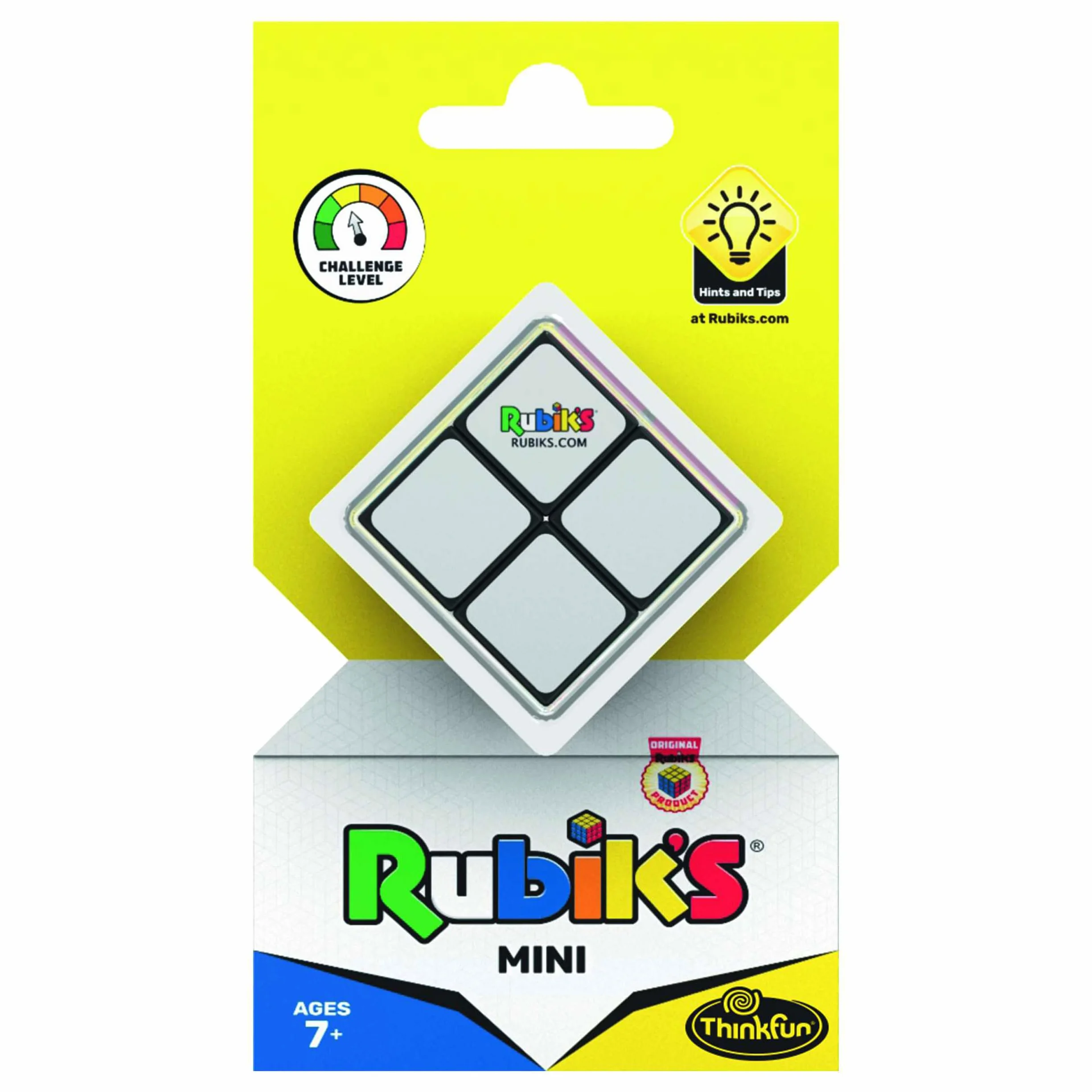 ThinkFun - 76393 - Rubik's Mini, der Einstieg in die Welt des original Rubik's Cubes. Kompakter 2x2 Würfel und damit ein perfektes Geduldsspiel für unterwegs.: Der “kleine Bruder” des seit 40 Jahren beliebten Rubik’s Cubes.