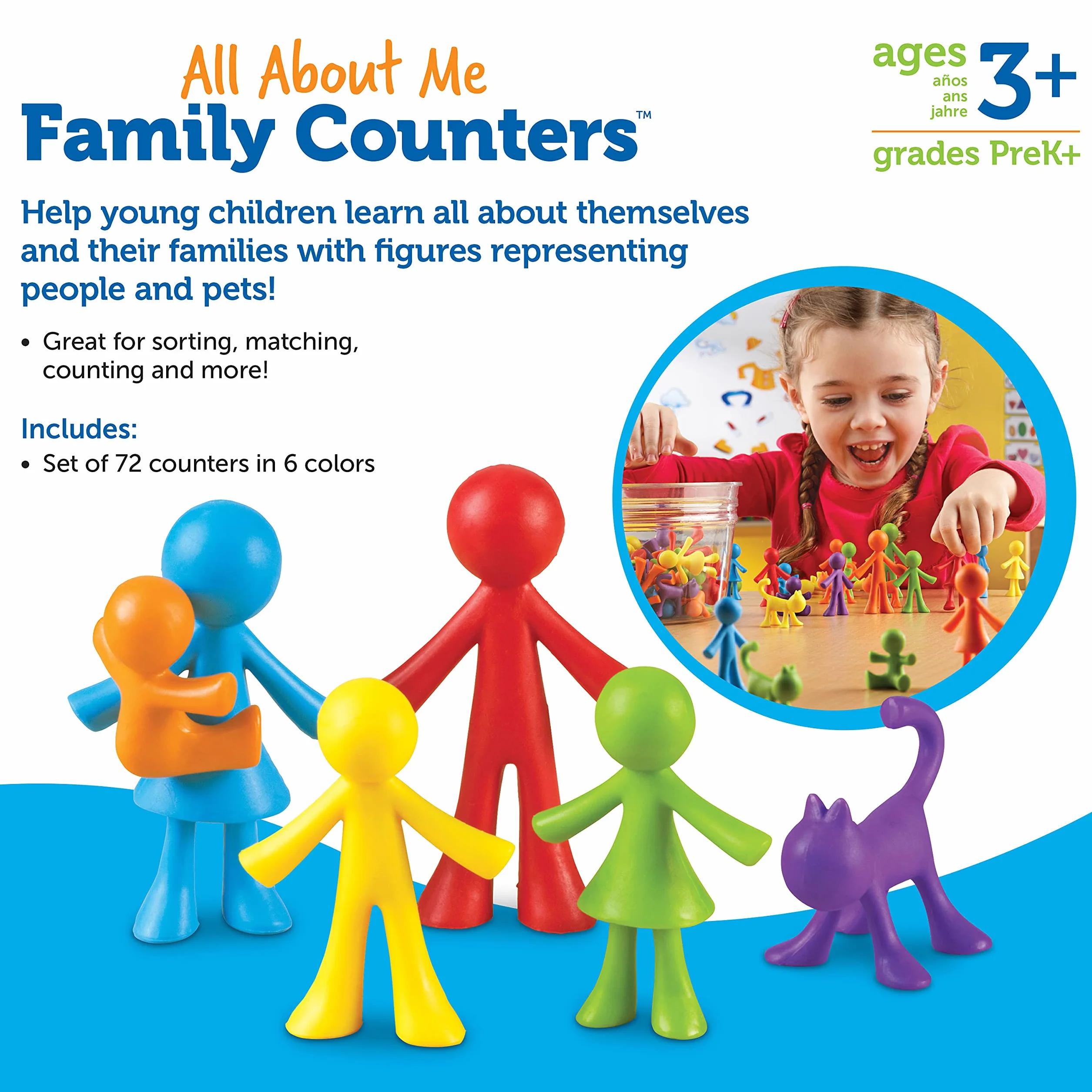 Learning Resources Wszystko O Mnie Liczniki Rodzinne 72-Kawałek Zestaw