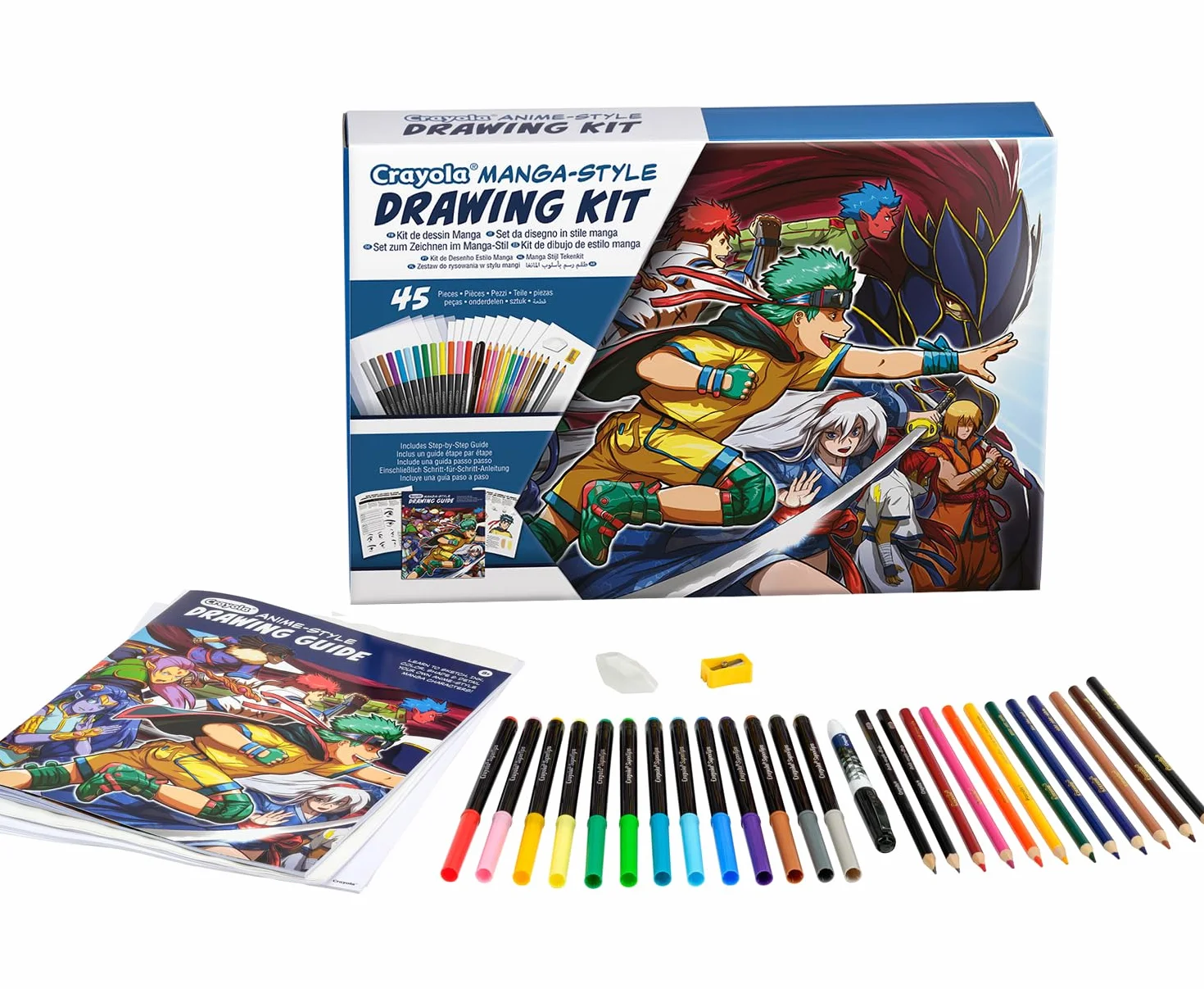 Crayola Zestaw do rysowania mangi 45 elementów dla dzieci od 8 lat
