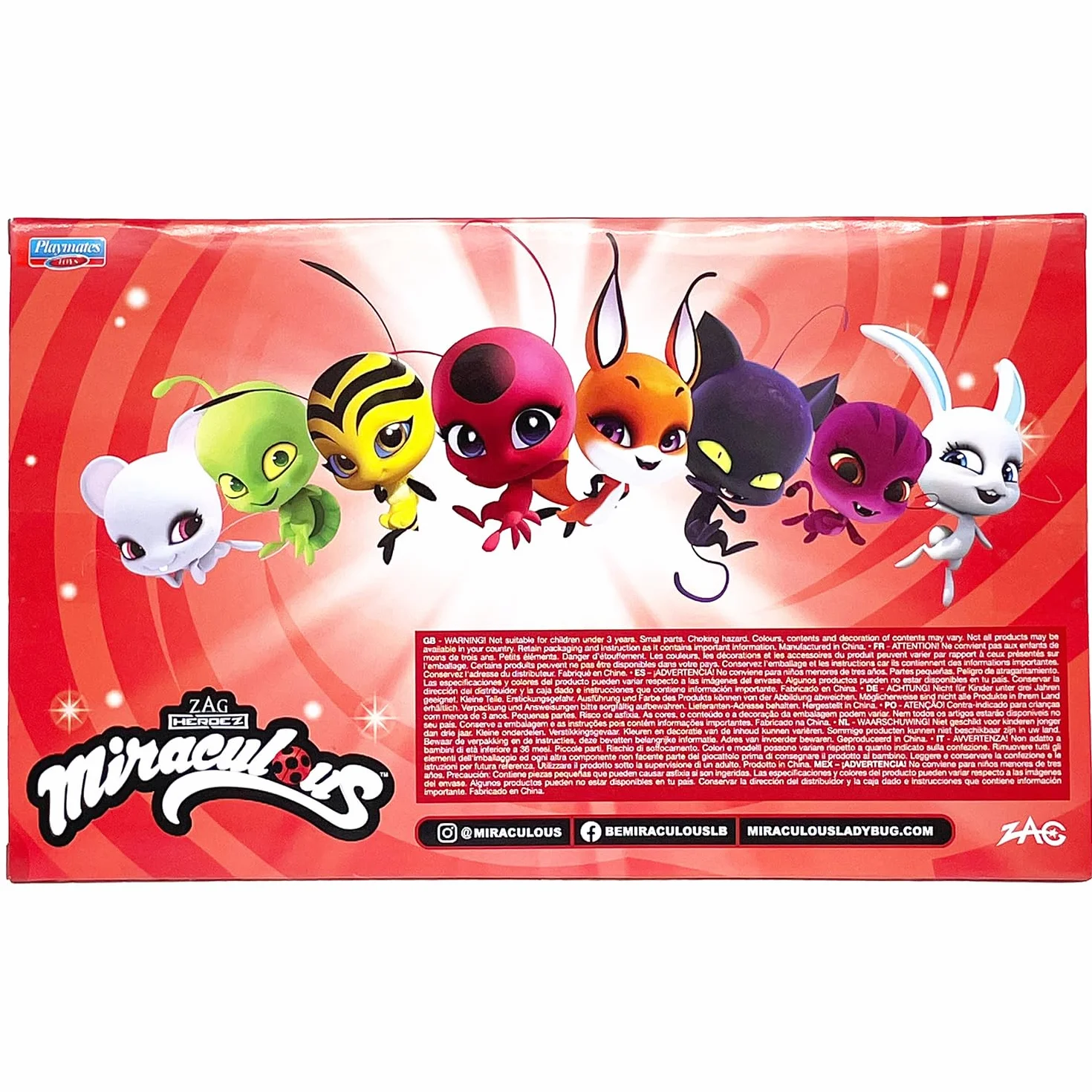 BANDAI Miraculous zestaw 8 figurek Kwamis kolekcja mini szkatulka zabawka od 4 lat