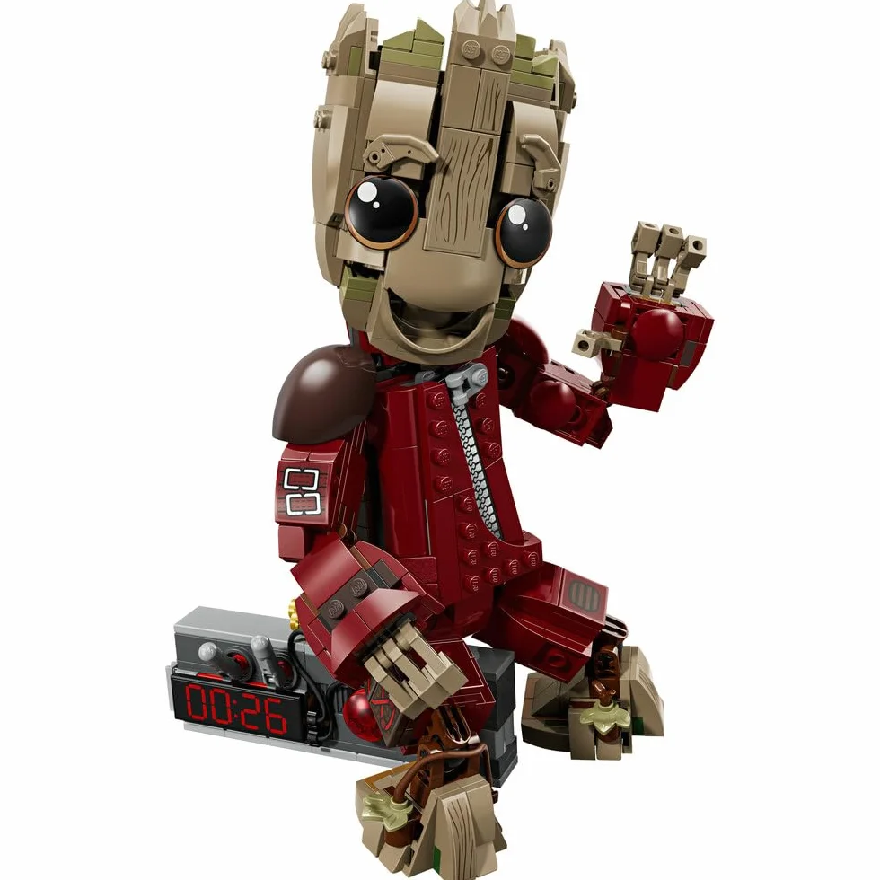 LEGO ǀ Marvel Groot w stroju Ravagera, zabawka dla dzieci do zbudowania, ruchoma figurka superbohatera z filmu Strażnicy Galaktyki Vol. 2, pomysł na prezent dla chłopców i dziewczynek od 10 lat 76341