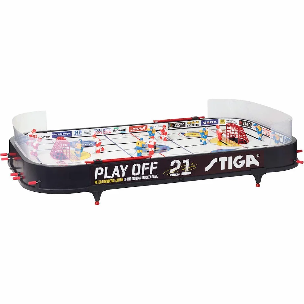 STIGA Blat Rod Hockey Game Play Off 21 – klasyczna akcja hokeja na lodzie z ulepszonymi funkcjami, łatwy montaż, zawiera 2 krążki - zabawa dla wszystkich grup wiekowych