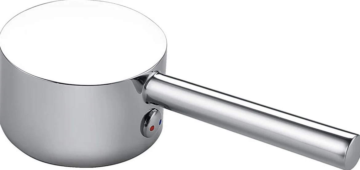 Dźwignia uchwytu kranu z przyciskiem w kolorze gorącym i zimnym do baterii z pojedynczym uchwytem z wkładem 35 mm - uniwersalny zapasowy metalowy uchwyt, polerowany chrom