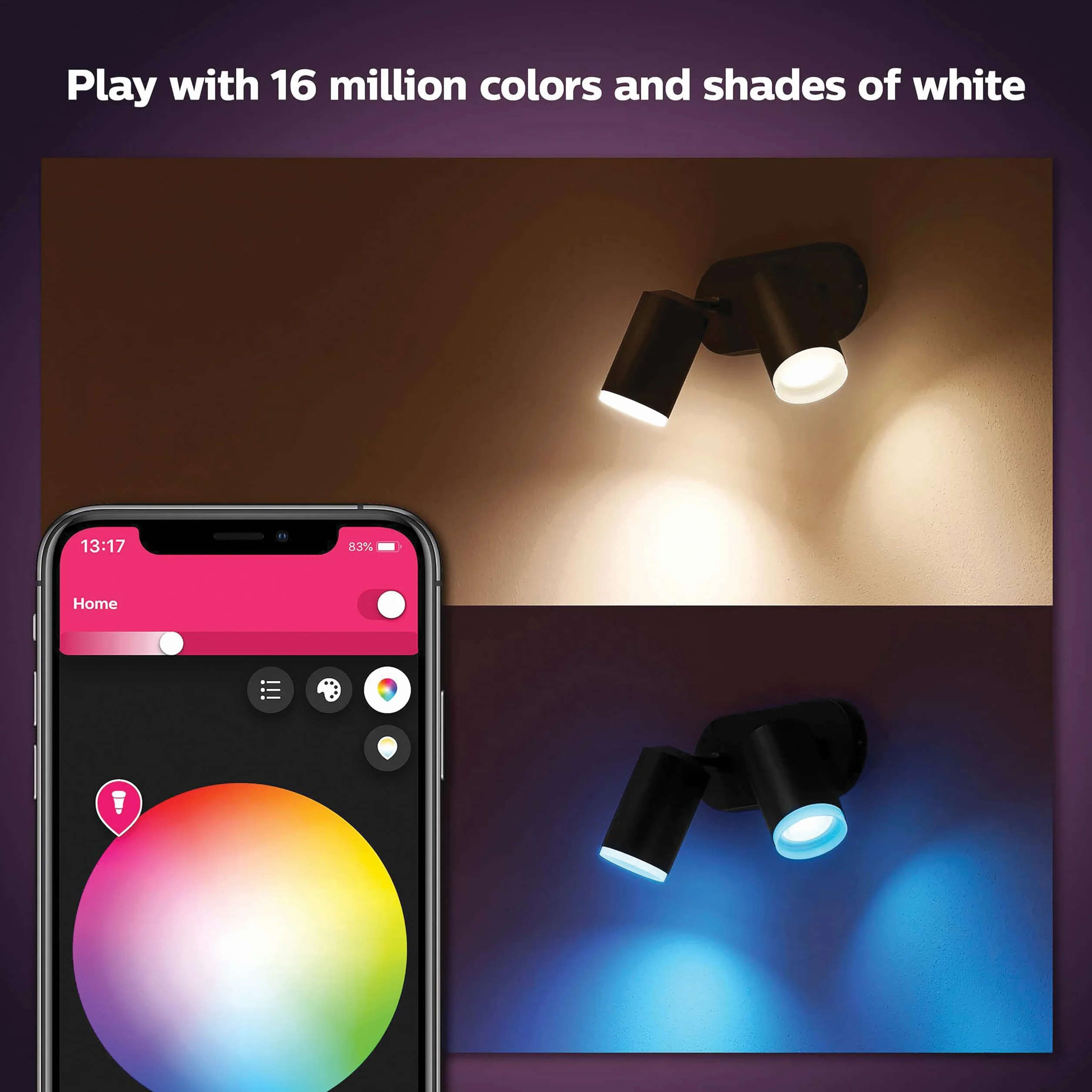 Philips Hue Ceiling Light, Black