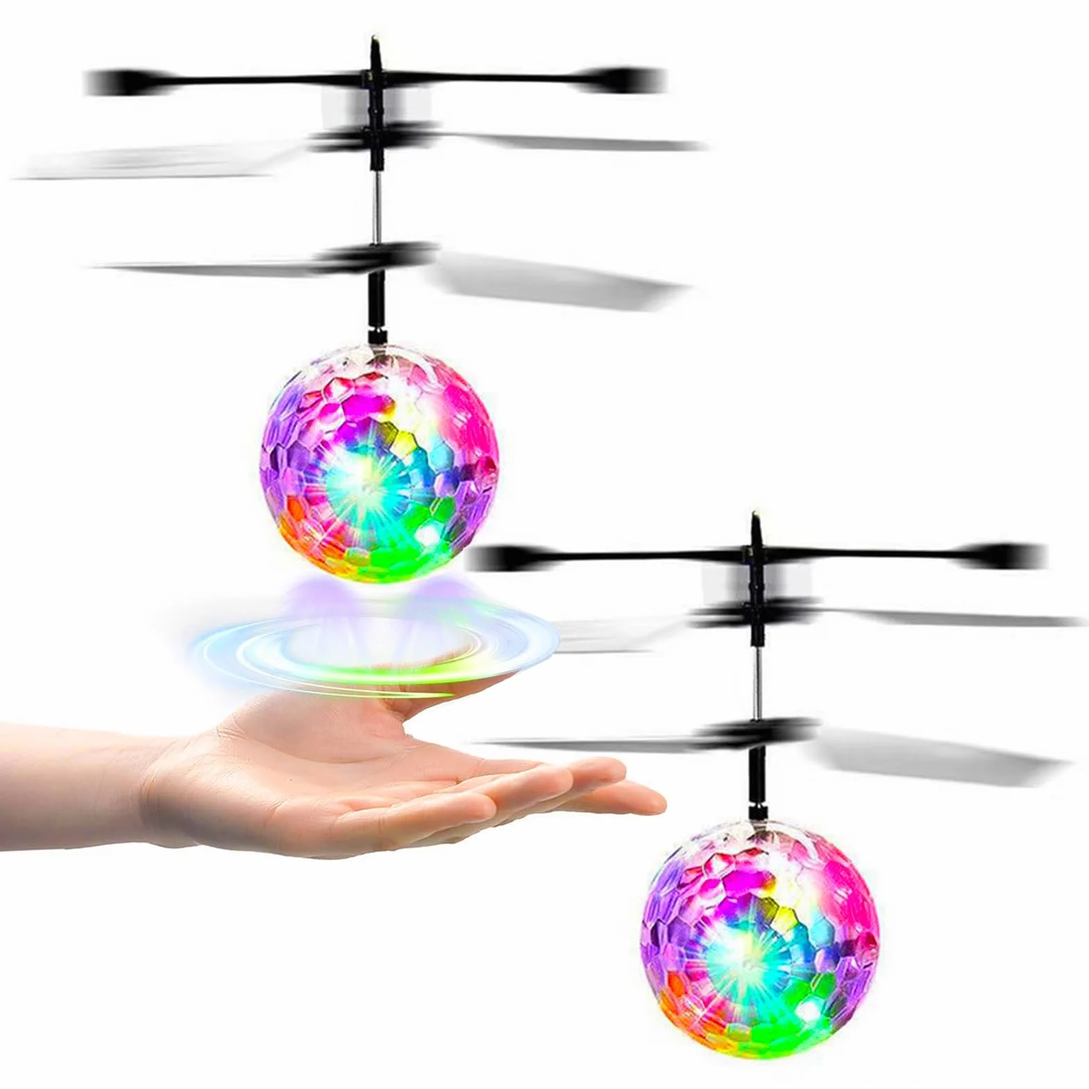 2 szt latające piłki, RC helikoptery z jasnymi diodami LED, latająca zabawka mini Dron zabawka dla dzieci 3 4 5 6 7 8 9 10 11 12 lat Boże Narodzenie prezenty na urodziny