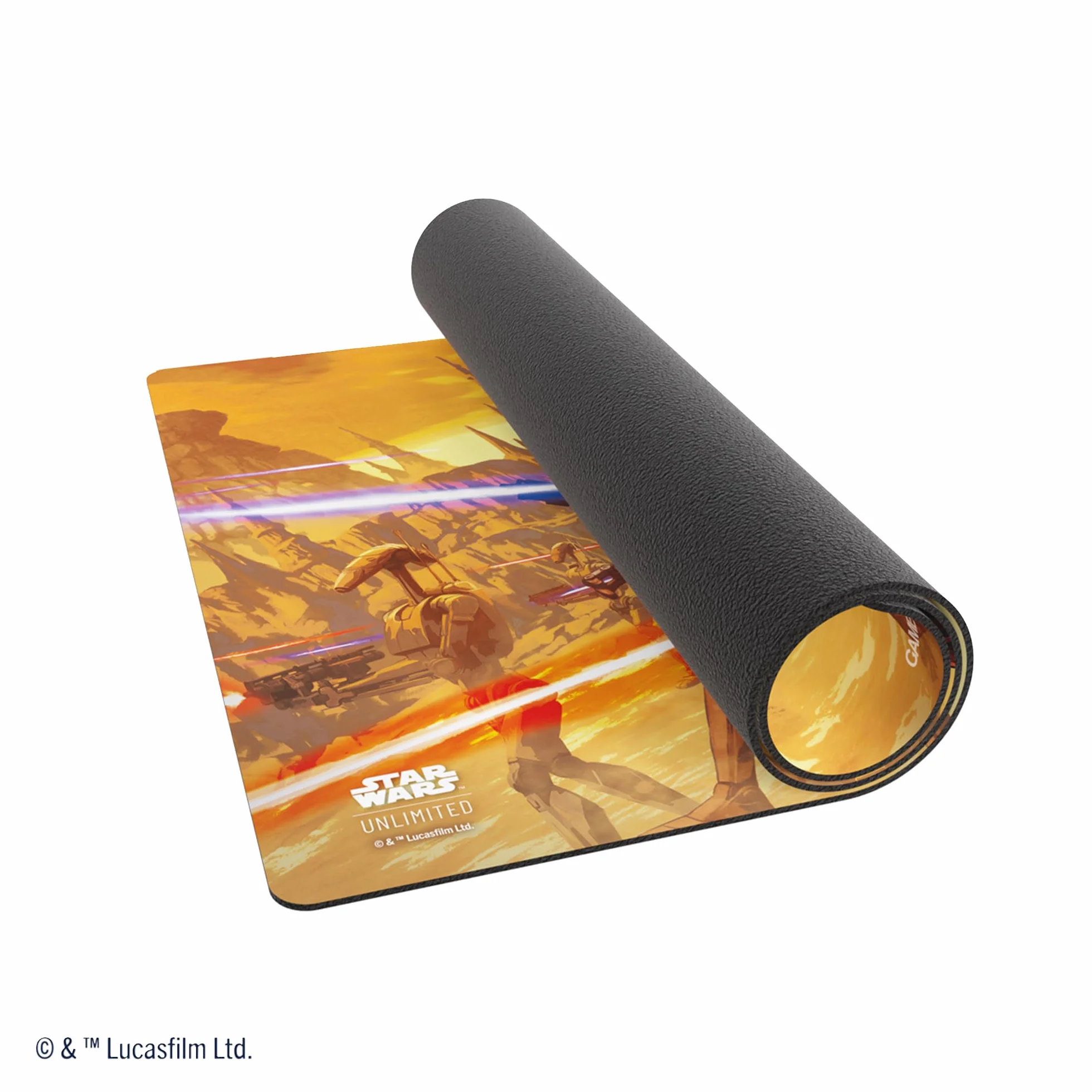 Star Wars Unlimited Battle Droids PRIME GAME MAT - oficjalnie licencjonowany druk w pełnym kolorze, Playmat, Slip-Resistant 24" by 14" Rubber Mat, kompatybilny z TCG i LCGs, Made by Gamegenic