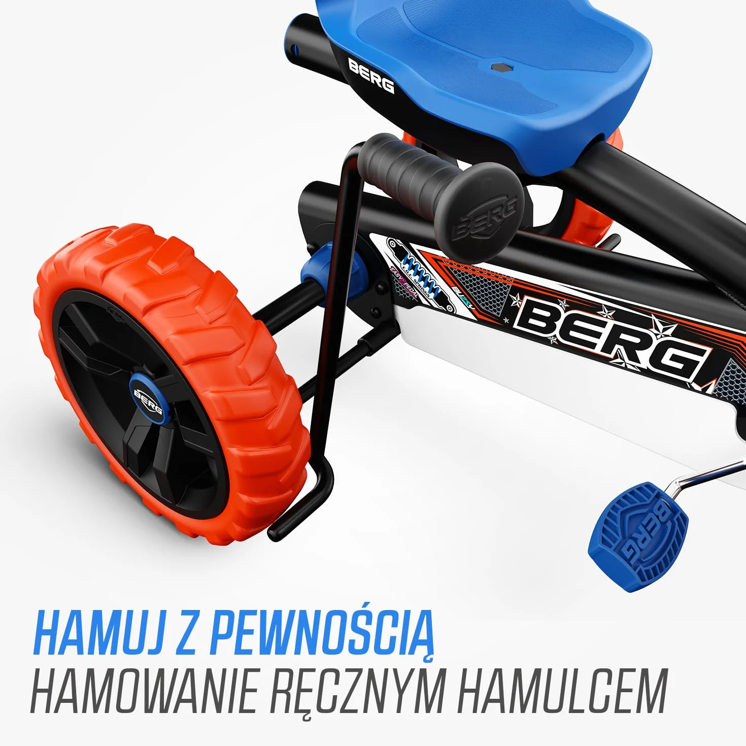 BERG Gokart Buzzy Nitro 2-w-1 z drążkiem przesuwnym | z ruchomym wolnym biegiem, pojazdem dziecięcym, bezpiecznym i stabilnością, zabawka dla dzieci w wieku 2,5-5 lat