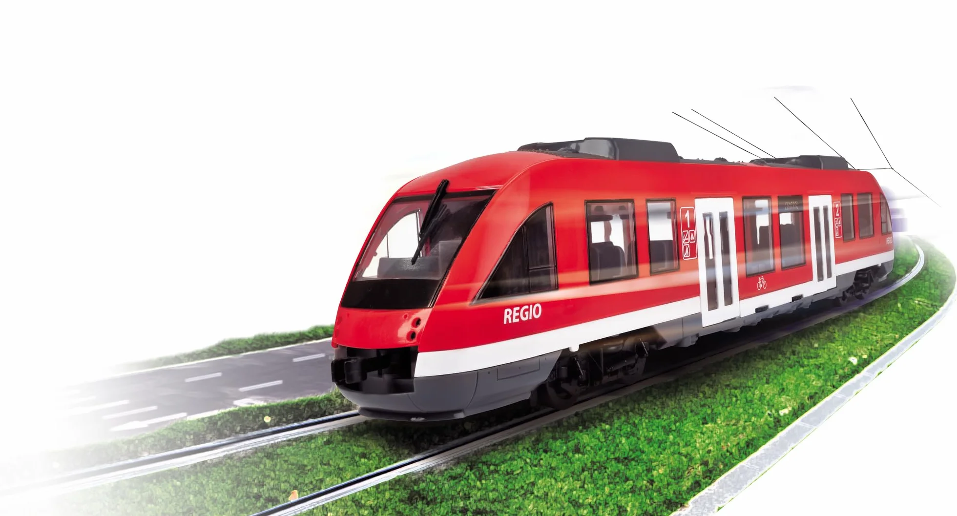 Dickie Toys 203748002 CITY Pociąg miejski wierna replika pełnowymiarowego pociągu, otwierane drzwi i dach, umeblowane wnętrze, skala: 1:43, długość: 45 cm, odpowiedni dla dzieci od 3 lat