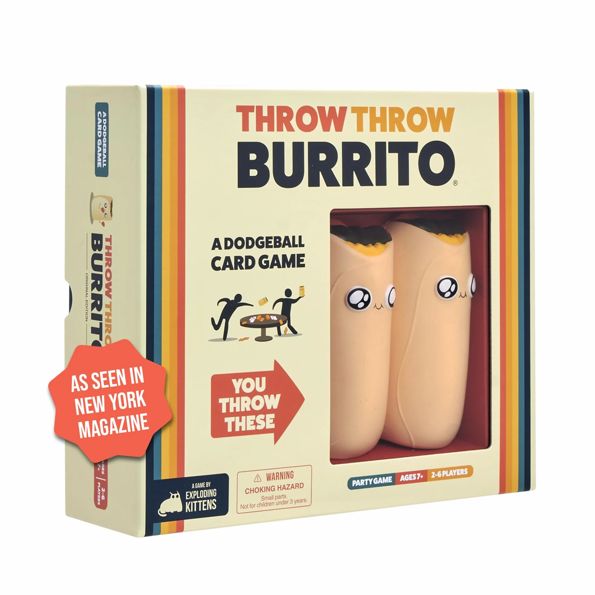 Exploding Kittens „Latające Burrito” od twórców – Gry karciane dla dorosłych, młodzieży i dzieciaków – Gry dla całej rodziny – Karciana gra w zbijaka - 120 kart