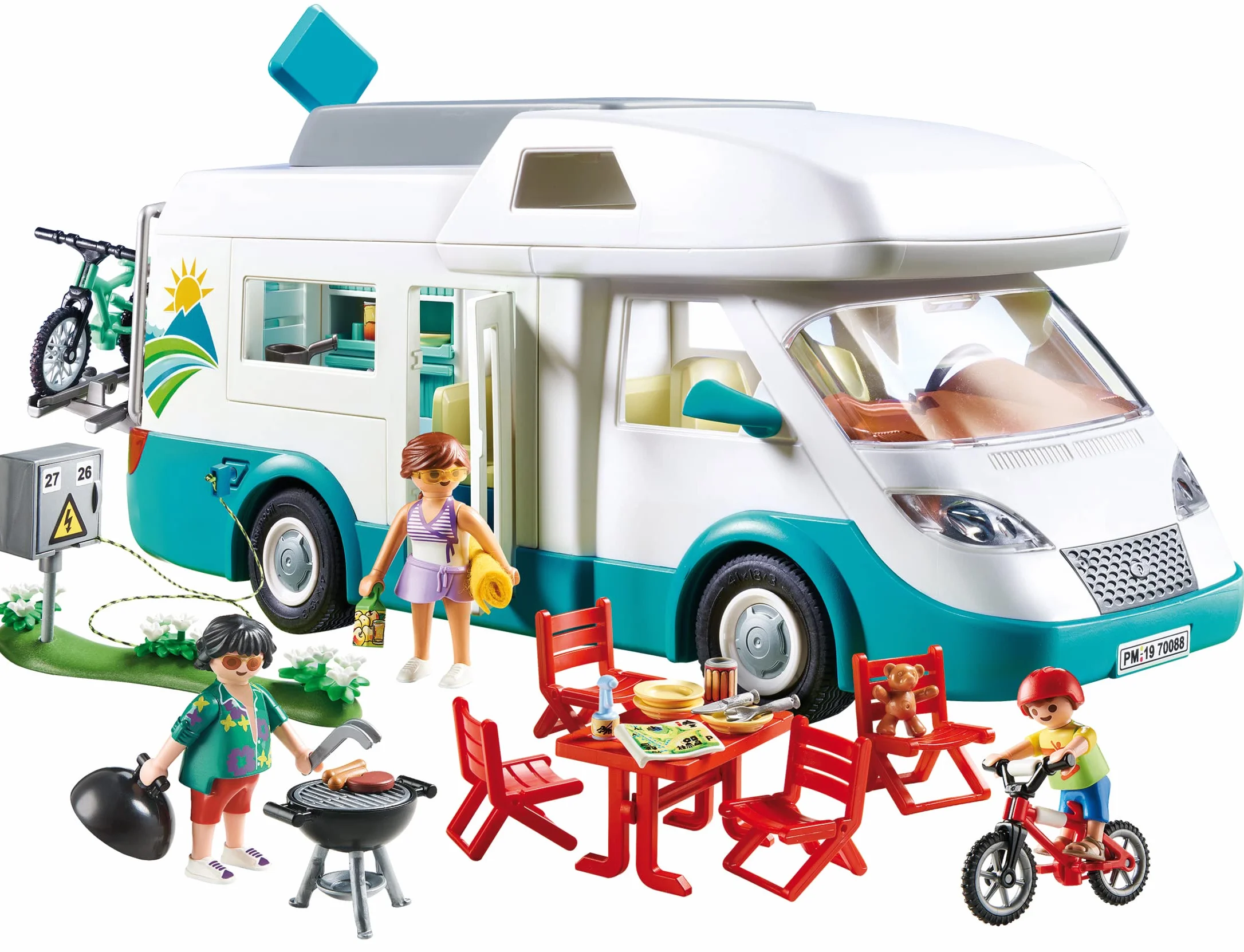 PLAYMOBIL Family Fun 70088 Rodzinne auto kempingowe, ze zdejmowanym dachem i wieloma dodatkami, od 4 lat