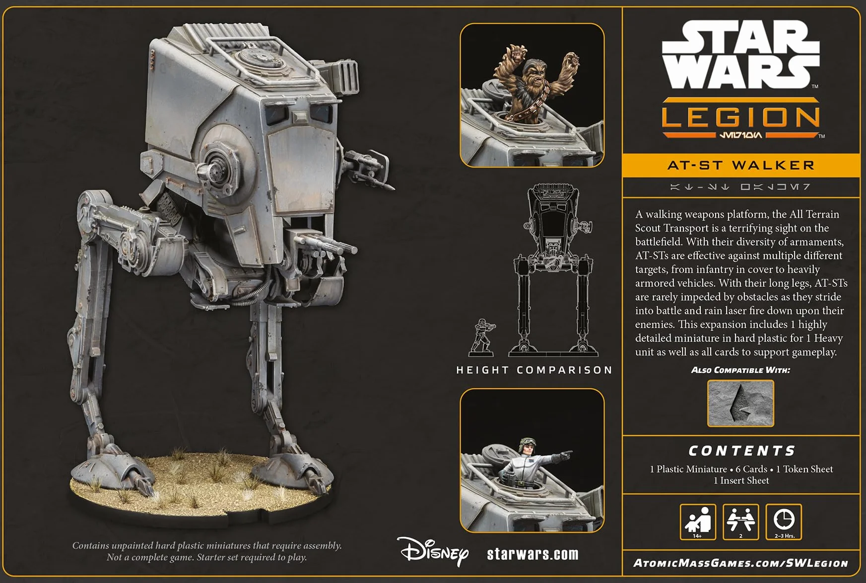 Asmodee, Star Wars: Legion – at-ST Walker, wersja DE, rozszerzenie stołu dla 2 graczy od 14 lat z czasem gry 120-180 minut, wielojęzyczny