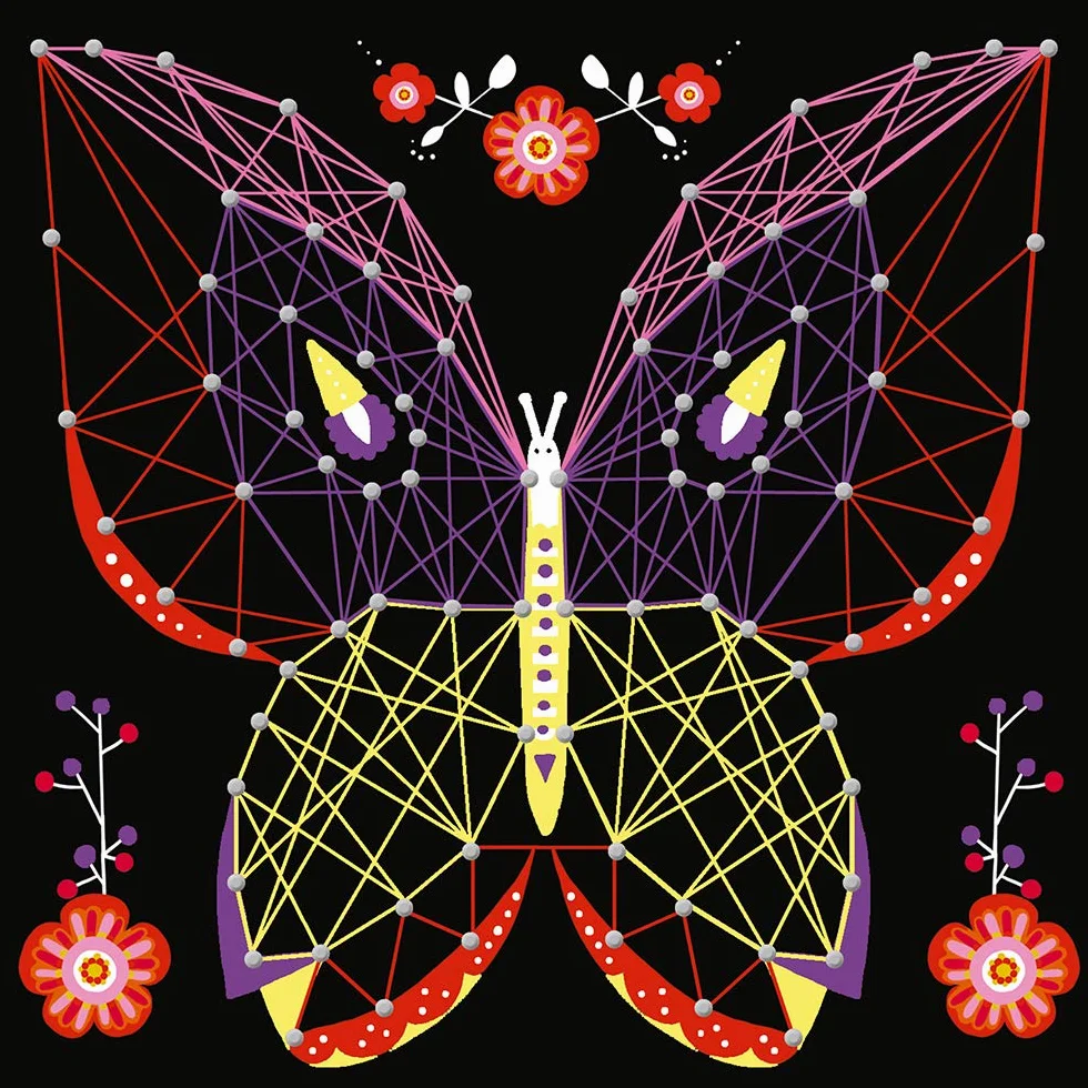 Janod - From 8 years old - Creative Kit - Animal String Art - Decoration Workshops - Creative Leisure - Dexterity and Concentration - J07912