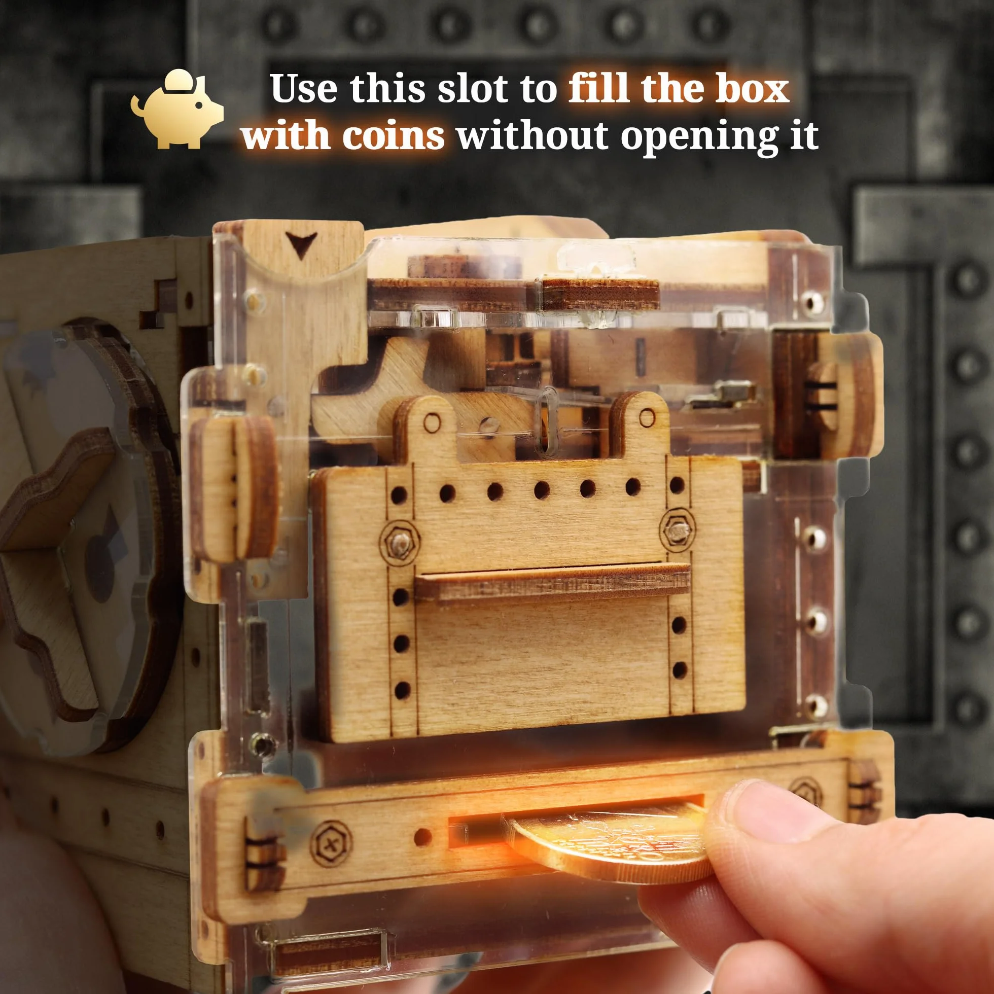 iDventure Amazeing Safe - skarbonka w kształcie kulek, pudełko na prezent, skrzynia skarbów, drewniane puzzle 3D, sekwencyjne puzzle