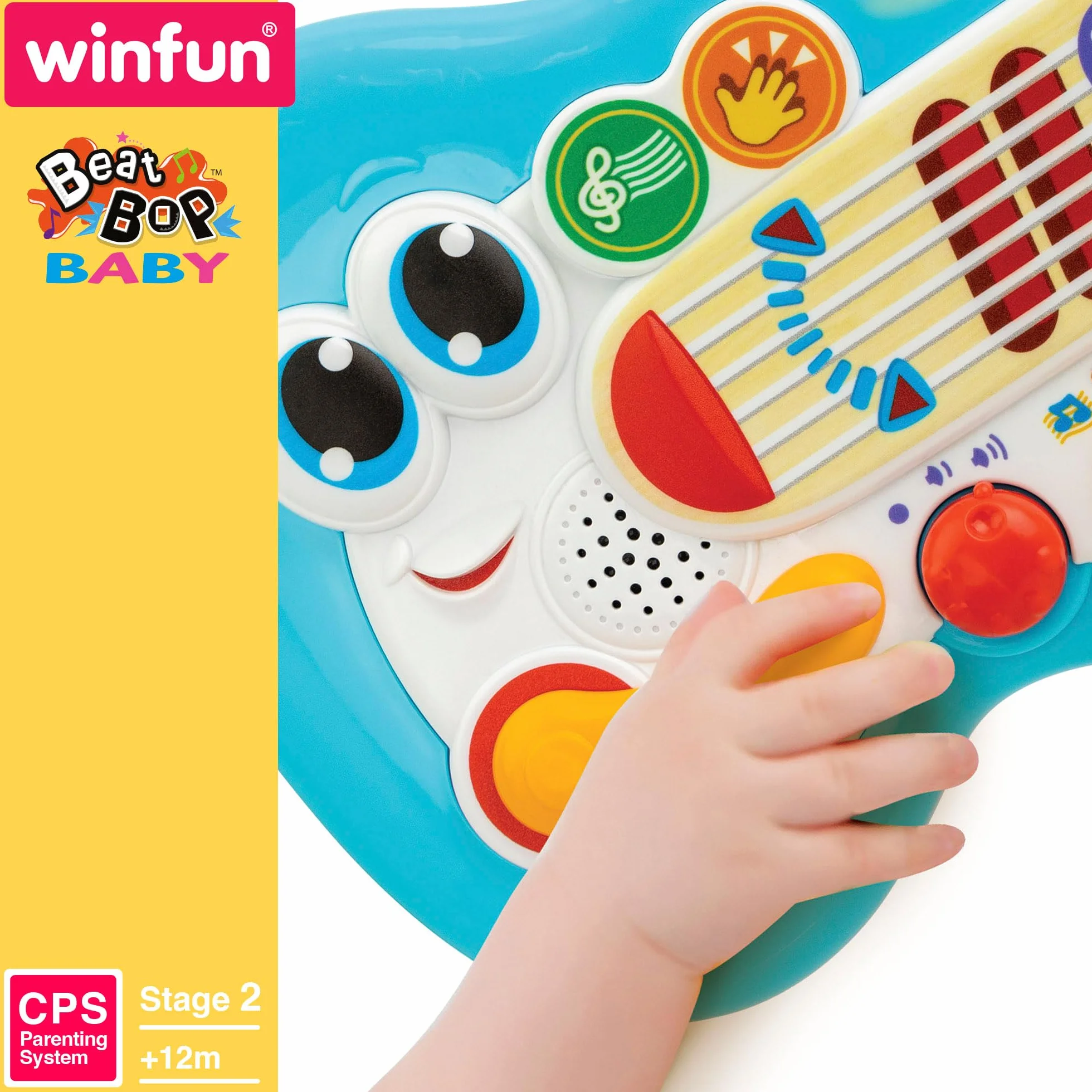 Winfun Gitara elektryczna dla dzieci z muzyką, światłem i dźwiękiem, zabawka muzyczna, prezent dla dziecka 1 rok