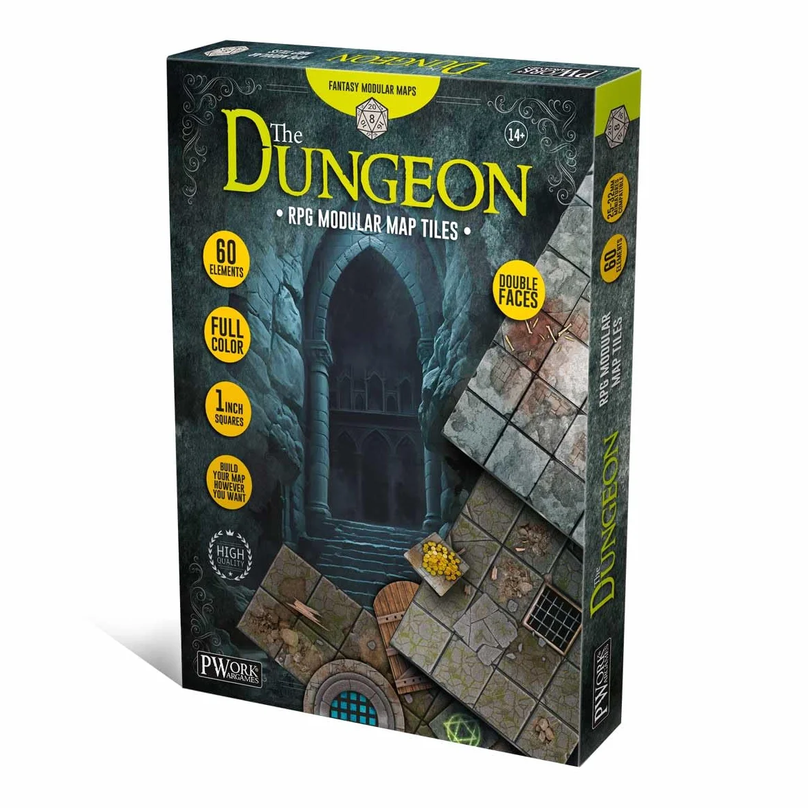 The Dungeon RPG modułowe płytki mapowe, dwustronne płytki kartonowe