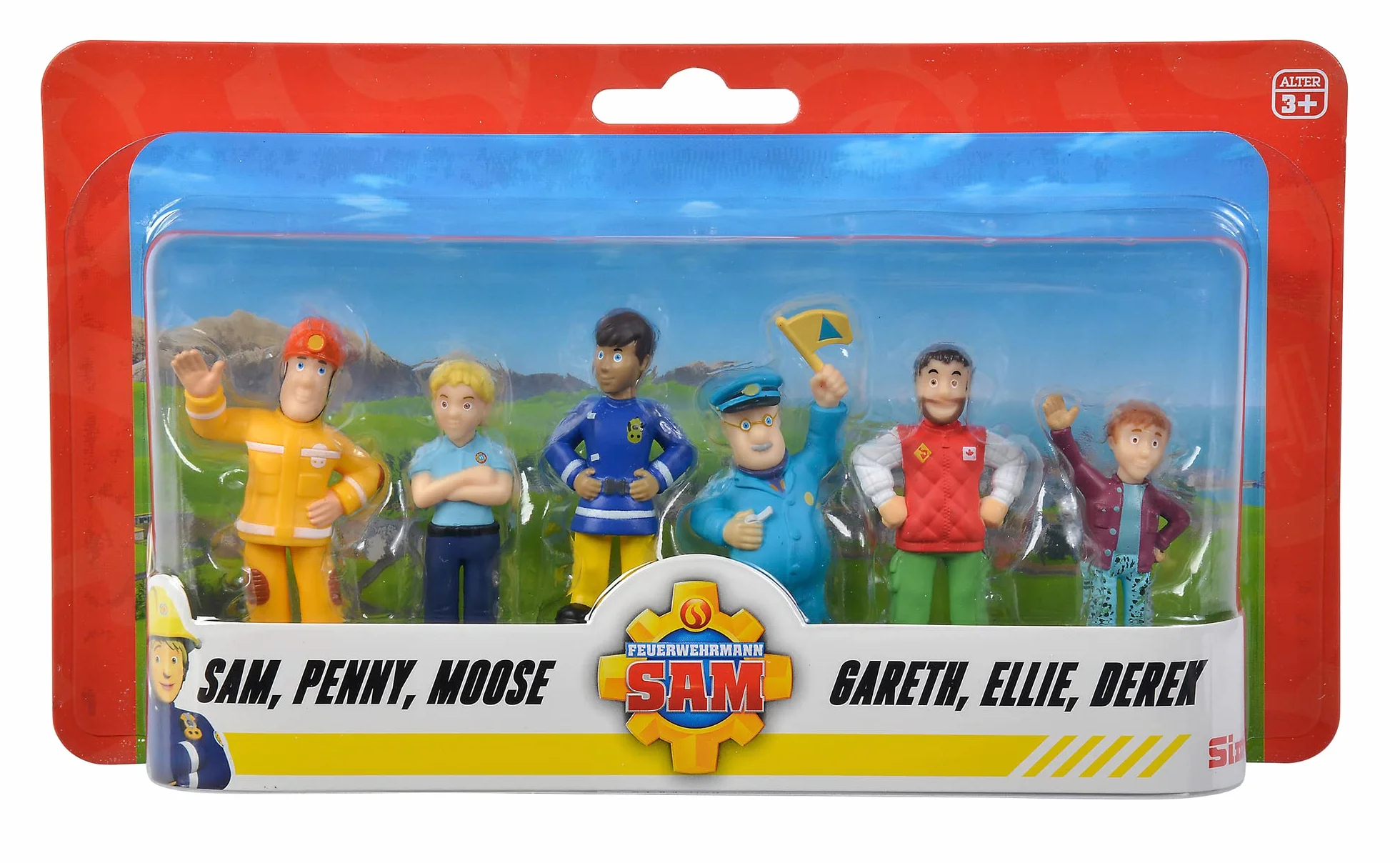 Simba 109252538 – strażak Sam, zestaw 6 figurek, 2-krotne sortowanie, dostawa tylko jednej wersji, figurki 5-7 cm, od 3 lat